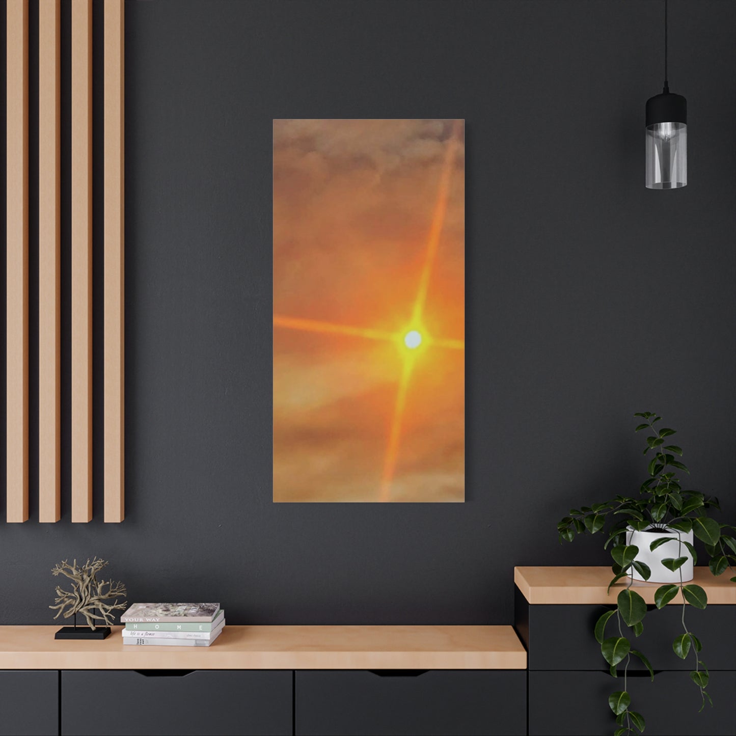 Sunburst Sunset Canvas Print — Warm Abstract Wall Art