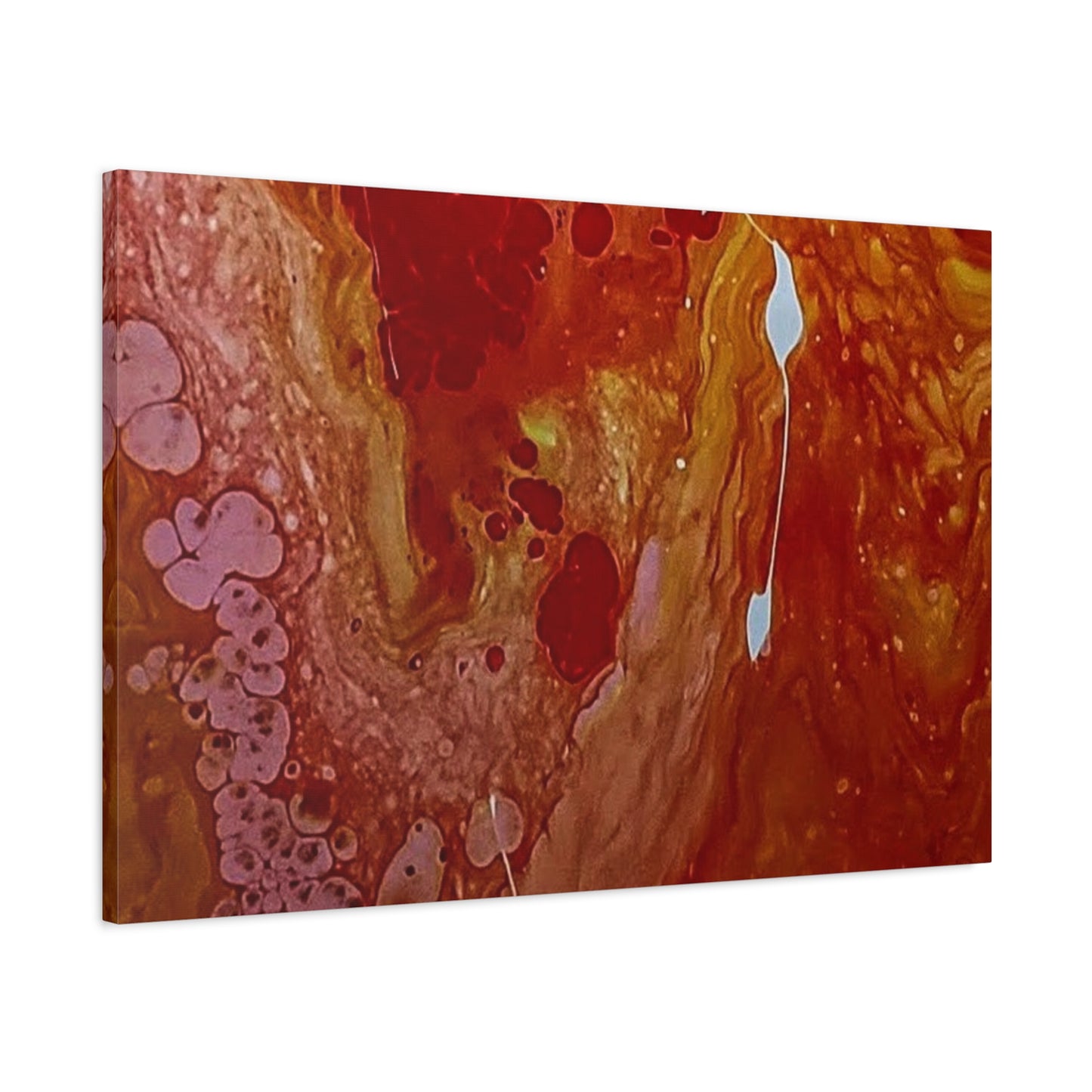 Abstract Red Fluid Art Canvas Print — Matte Stretched Wall Art