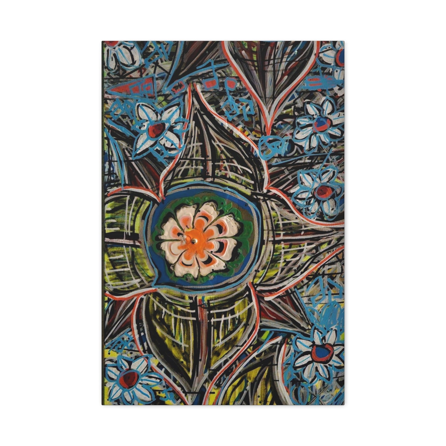 urban_gardening_02 - Abstract Floral Mandala Matte Canvas Print (Stretched 1.25")