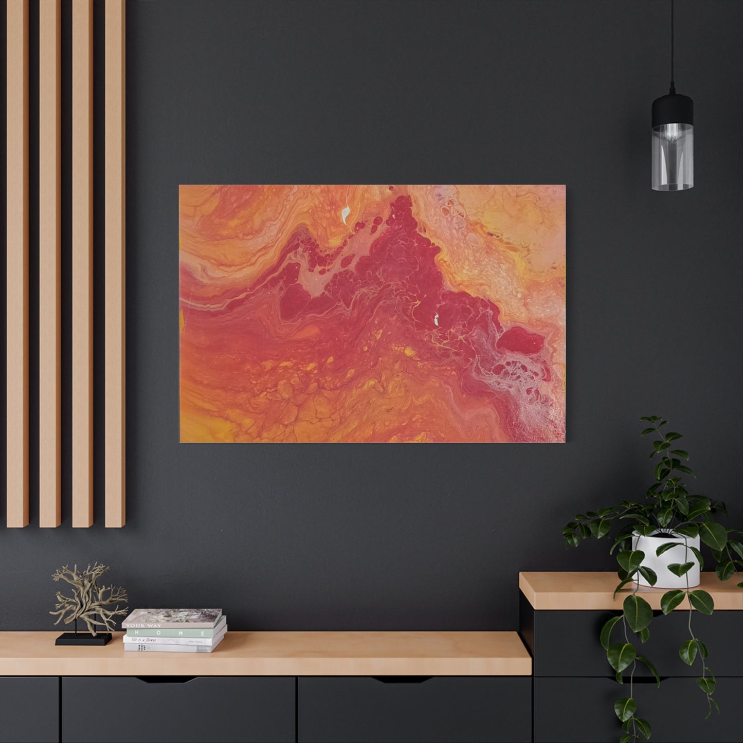 Abstract Pepto Popured - Sunset Swirl Matte Canvas Art - Stretched 1.25"