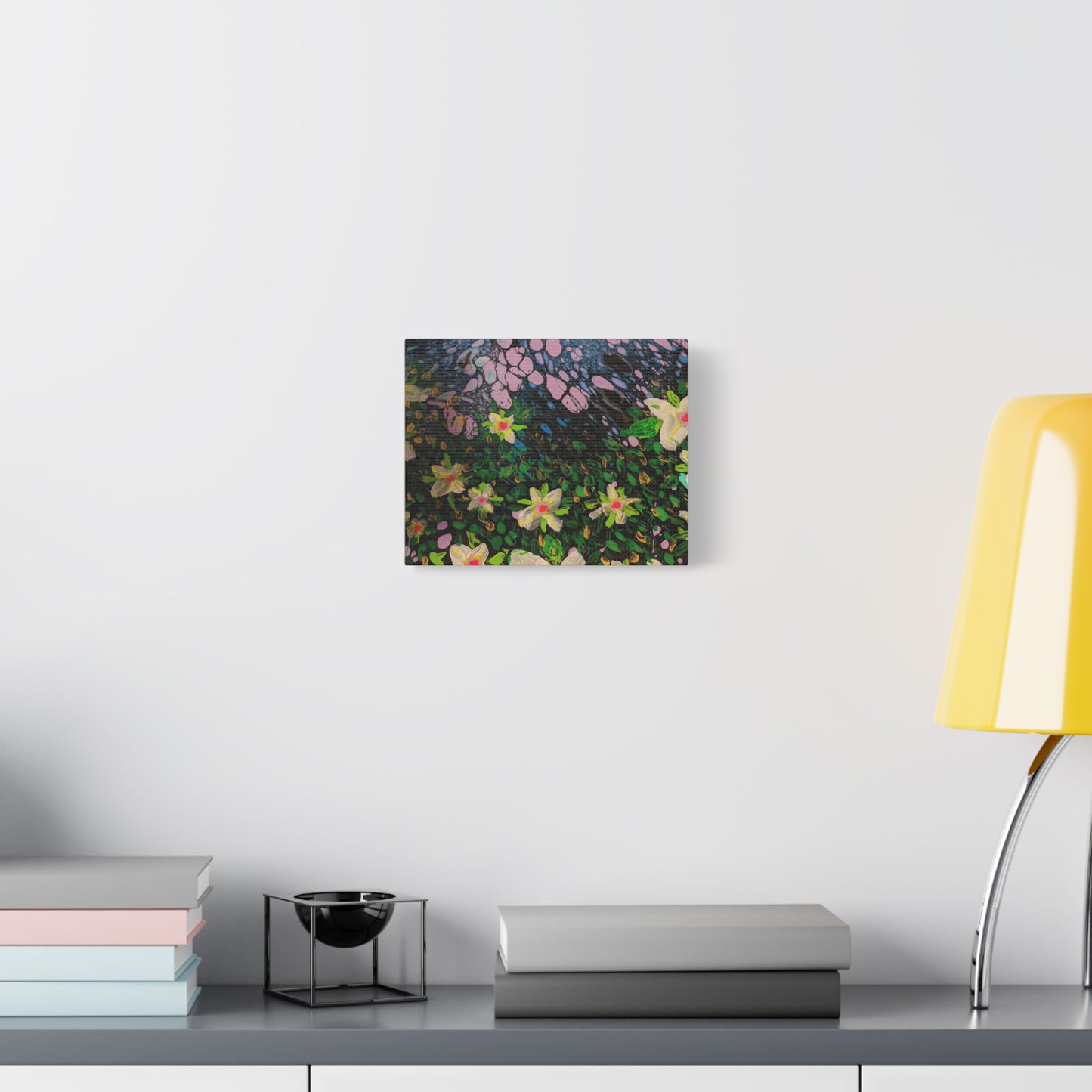 Floetrol&Flowers - Night Pour Garden Matte Canvas Print — Stretched Wall Art
