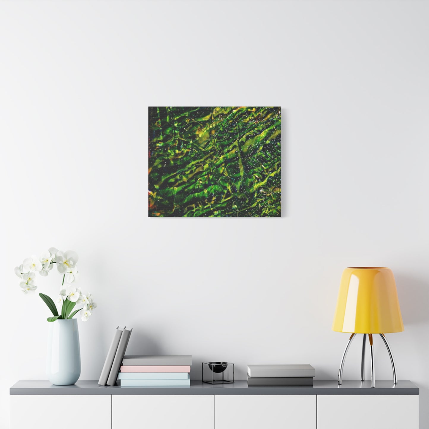 Confessions - Abstract Green Texture Canvas - Matte Stretched Wall Art