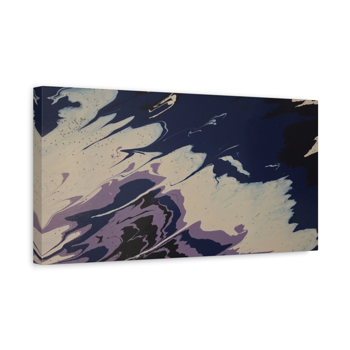Abstract Navy & Lavender Wave Matte Stretched Canvas (1.25")