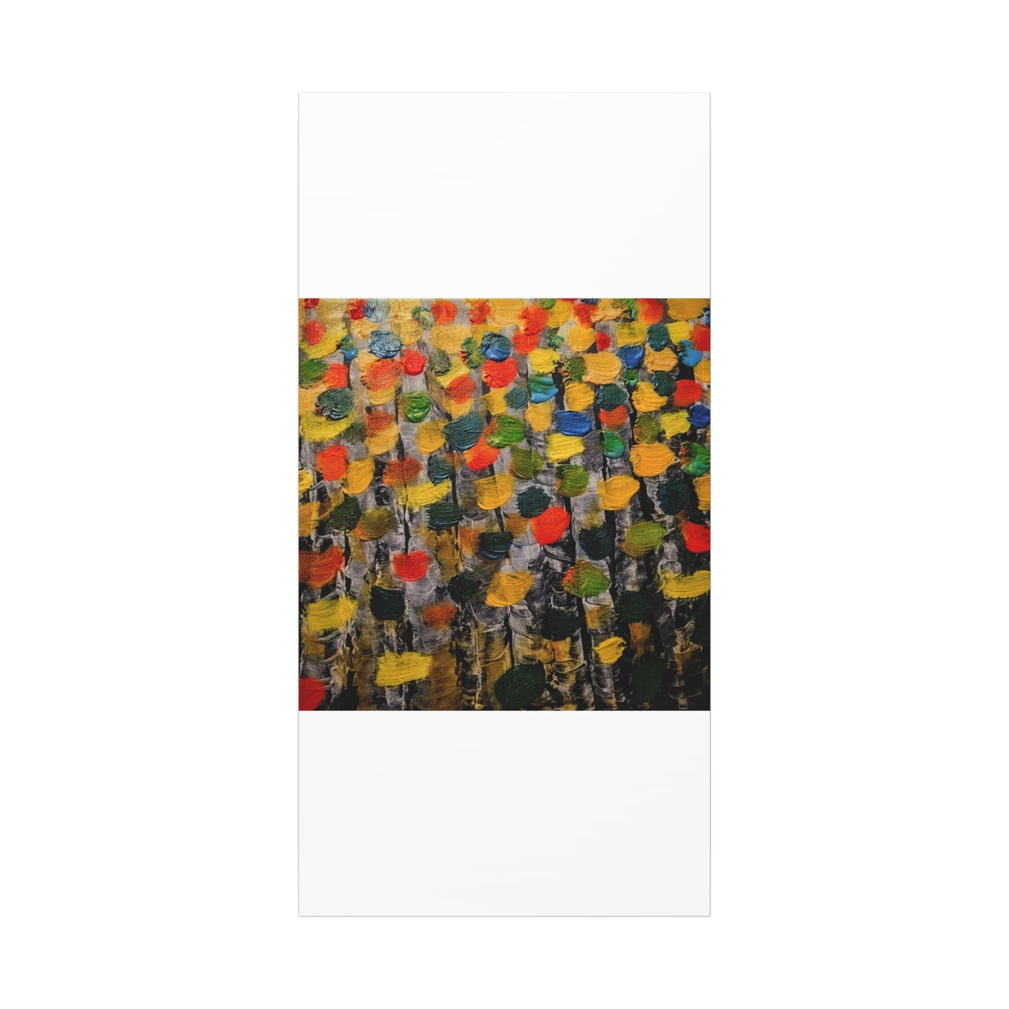 birch trees with color strokes - Abstract Color Bloom Matte Canvas Wall Art — Stretched 1.25"