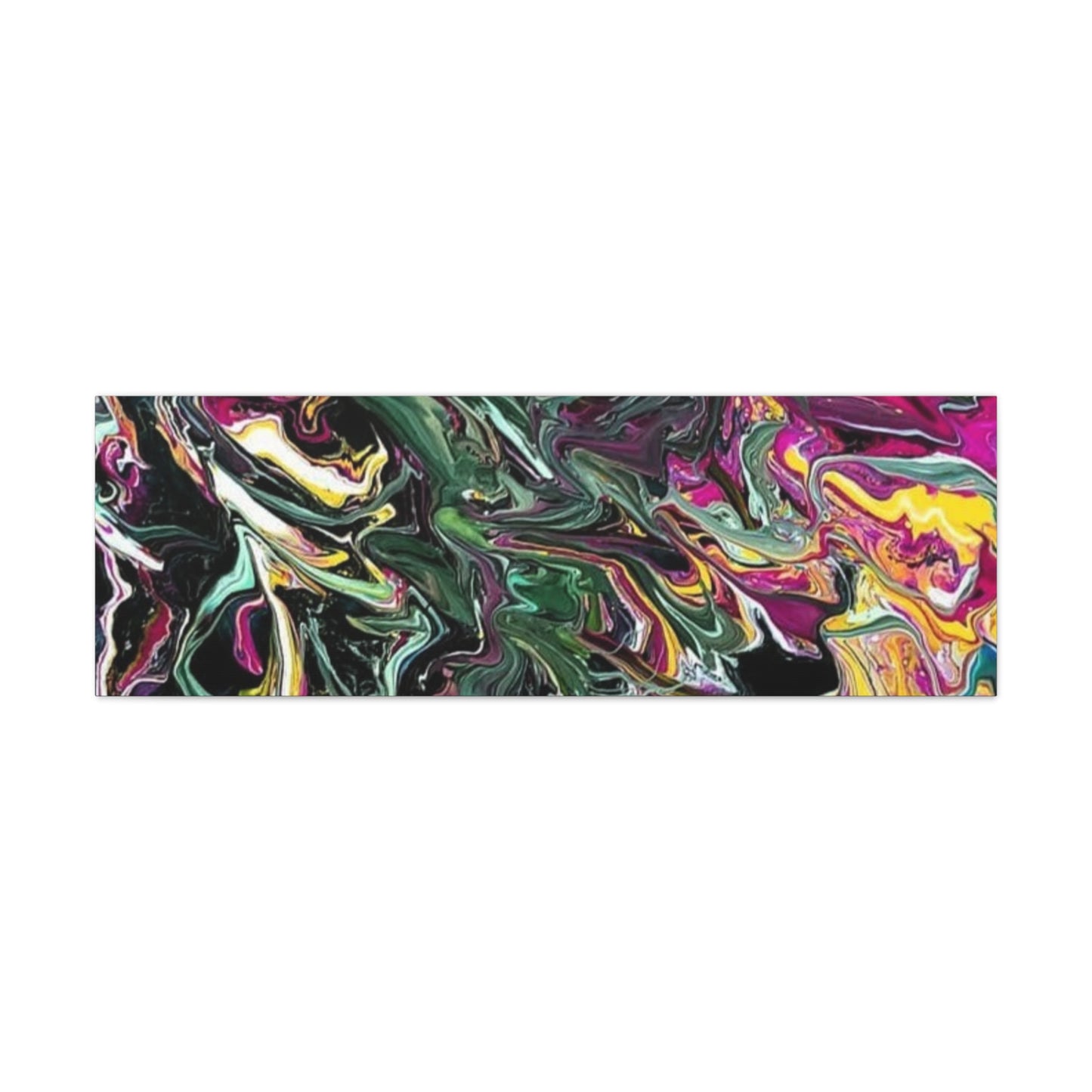 chaos in the garden - Abstract Fluid Art Matte Canvas Print - Colorful Swirl Wall Art