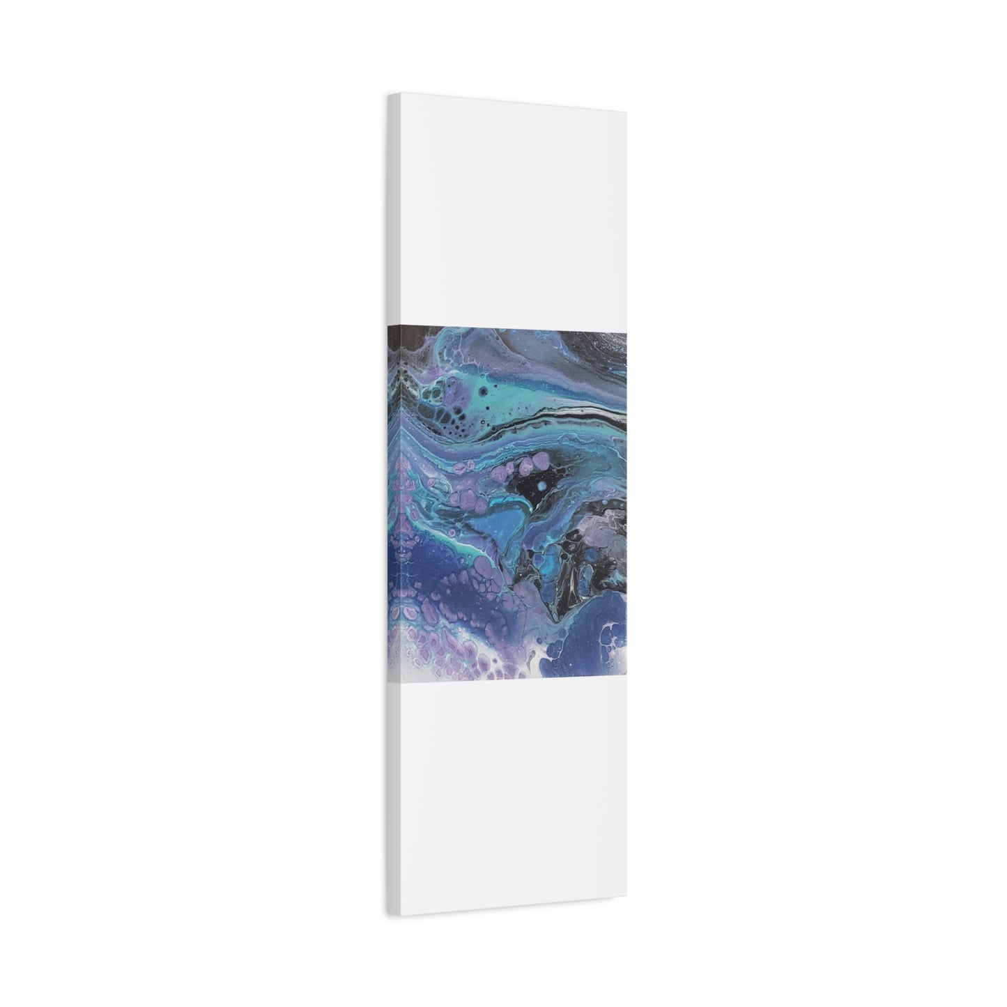 Abstract Ocean Wave Matte Canvas Print — Blue & Purple Fluid Art, Stretched 1.25"