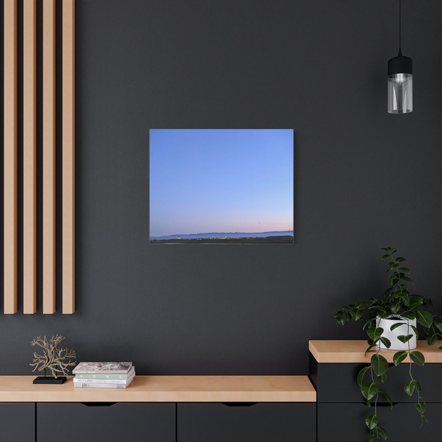 Serene Blue Horizon Matte Canvas Print — Stretched Wall Art