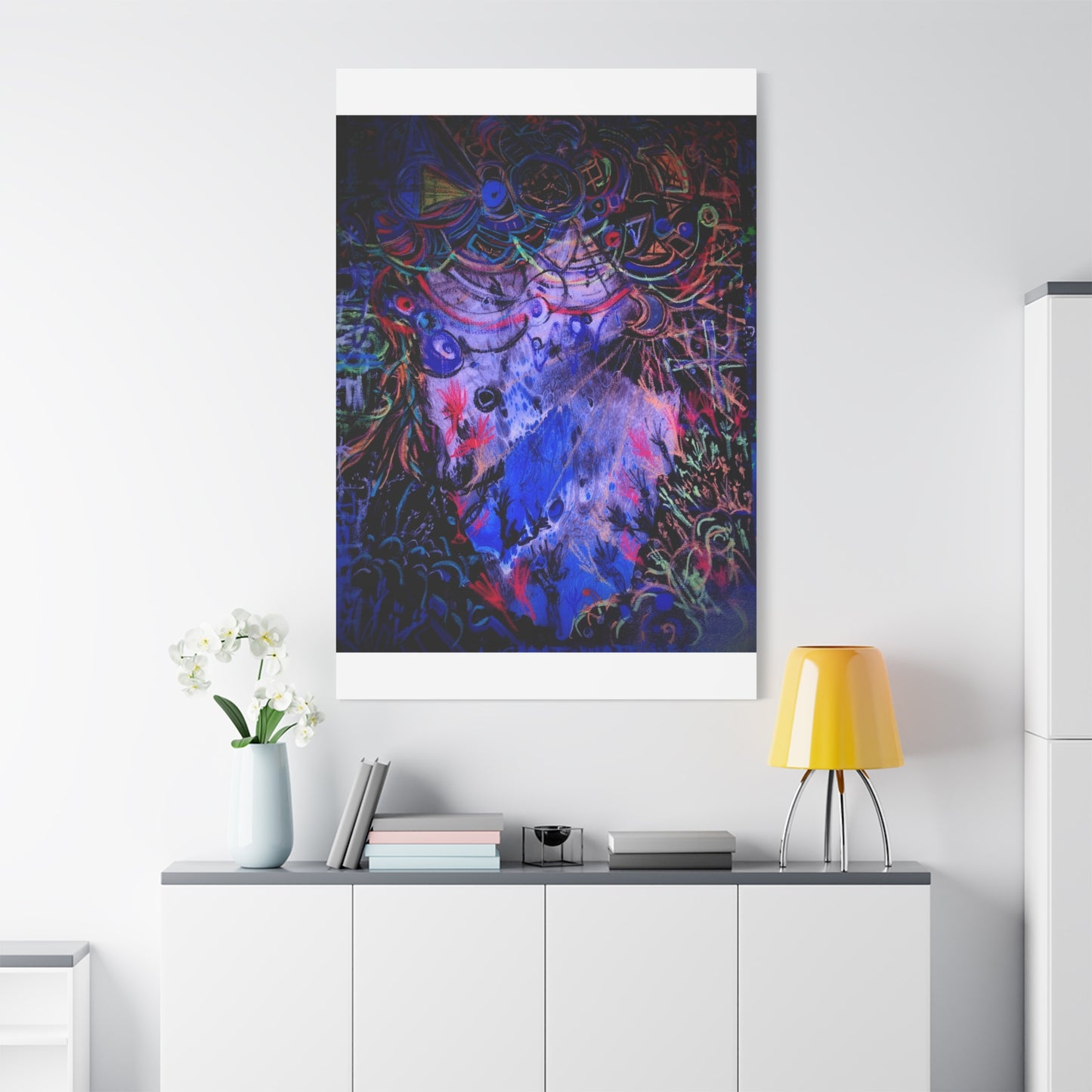 soul_extractions - Abstract Neon Canvas Art - Vibrant Psychedelic Wall Decor