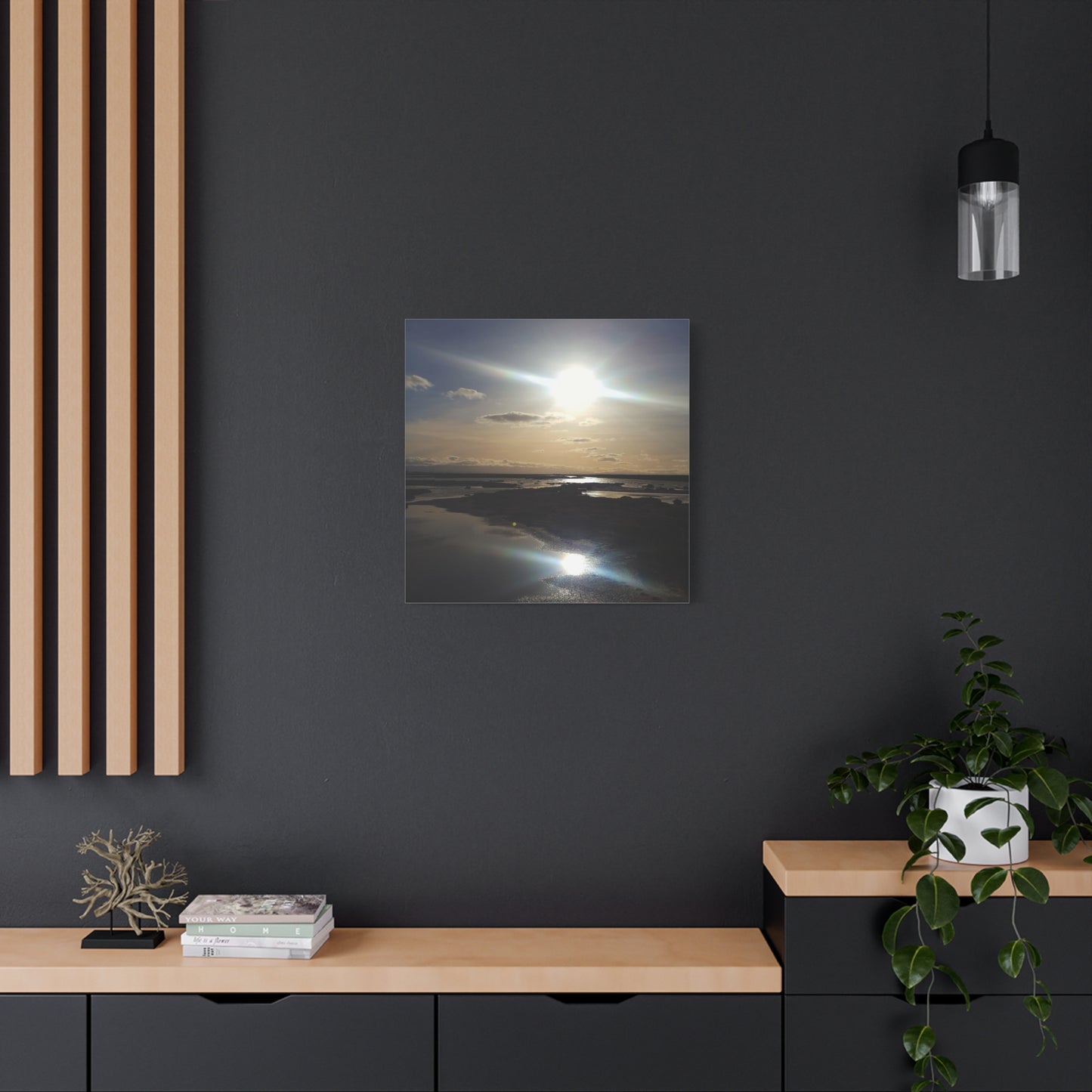 Sunlit Coastal Reflection (don edwards preserve)Canvas Print — Matte Stretched Wall Art