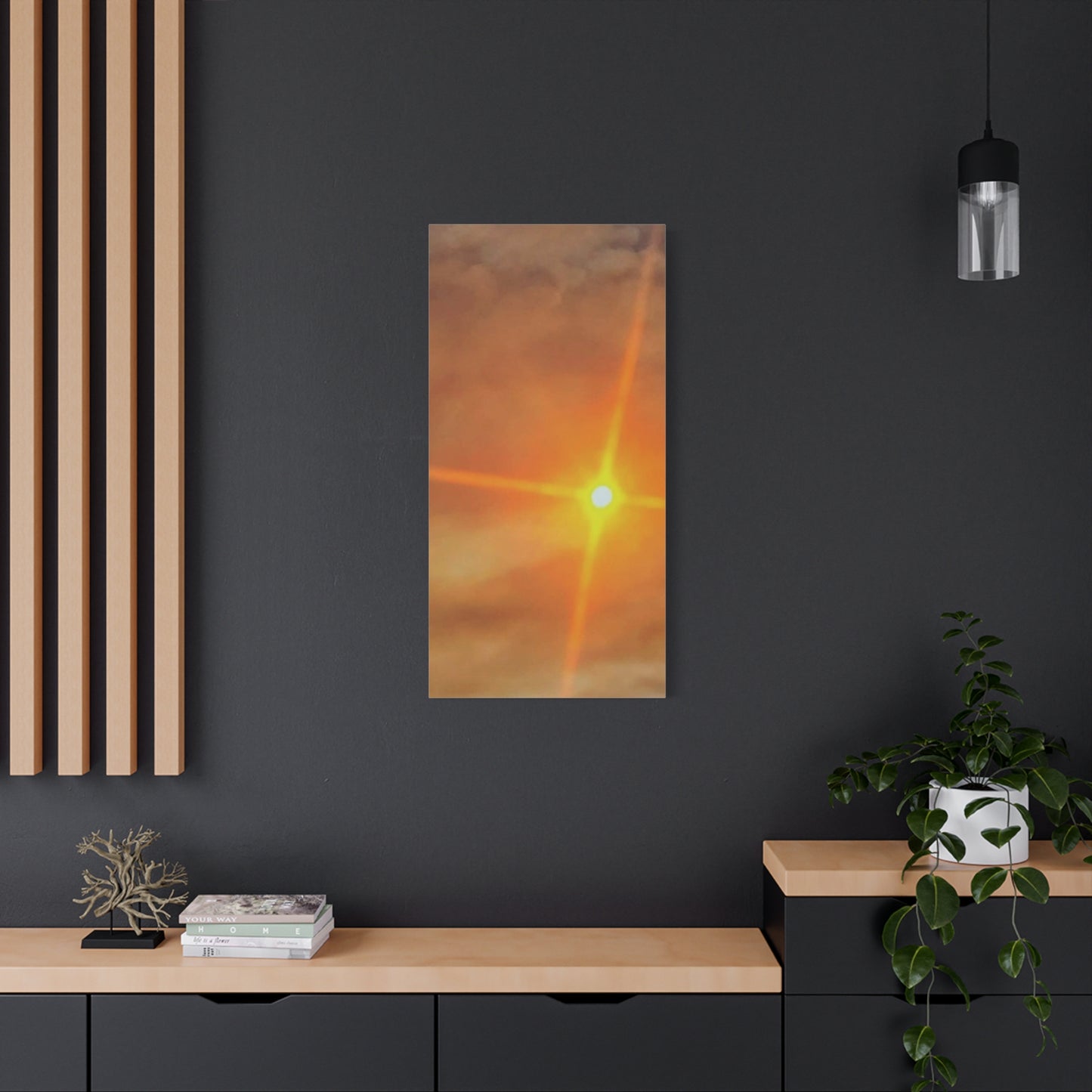 Sunburst Sunset Canvas Print — Warm Abstract Wall Art