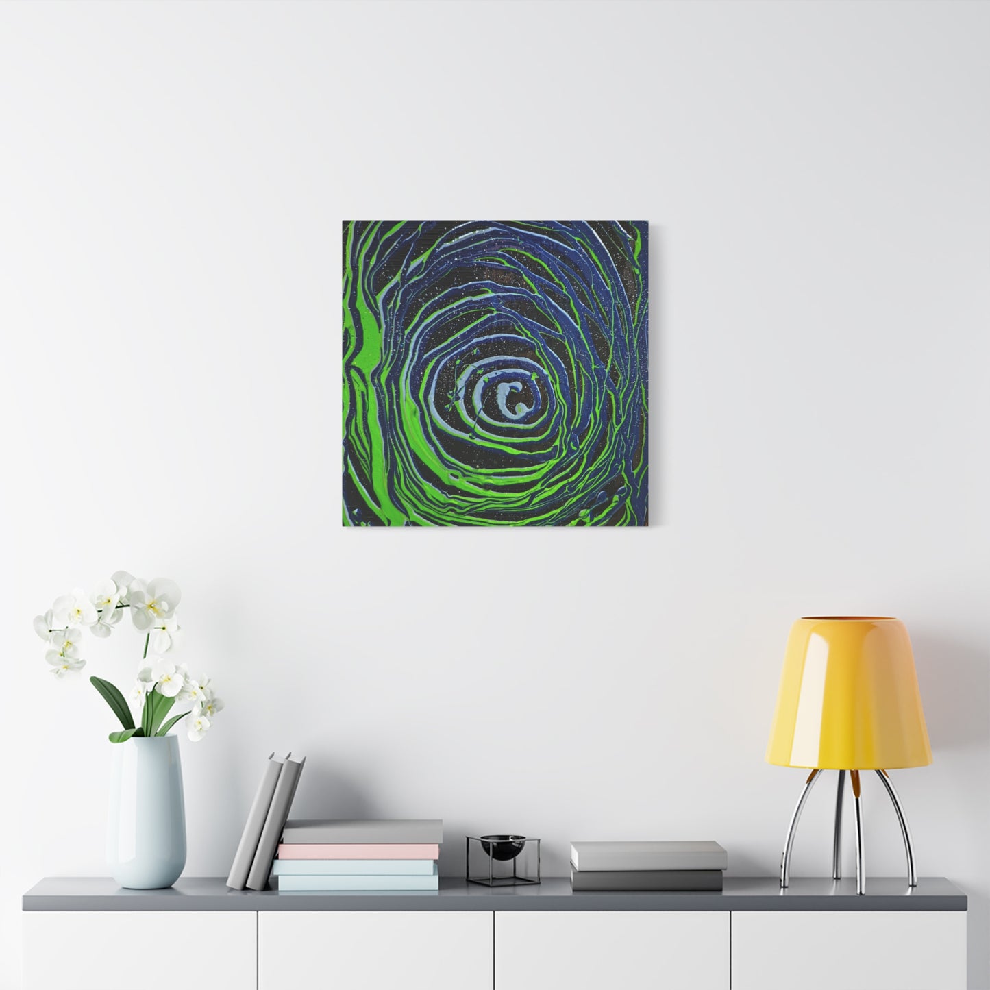 Abstract Green Swirl Matte Canvas Art — Stretched 1.25" Wall Décor