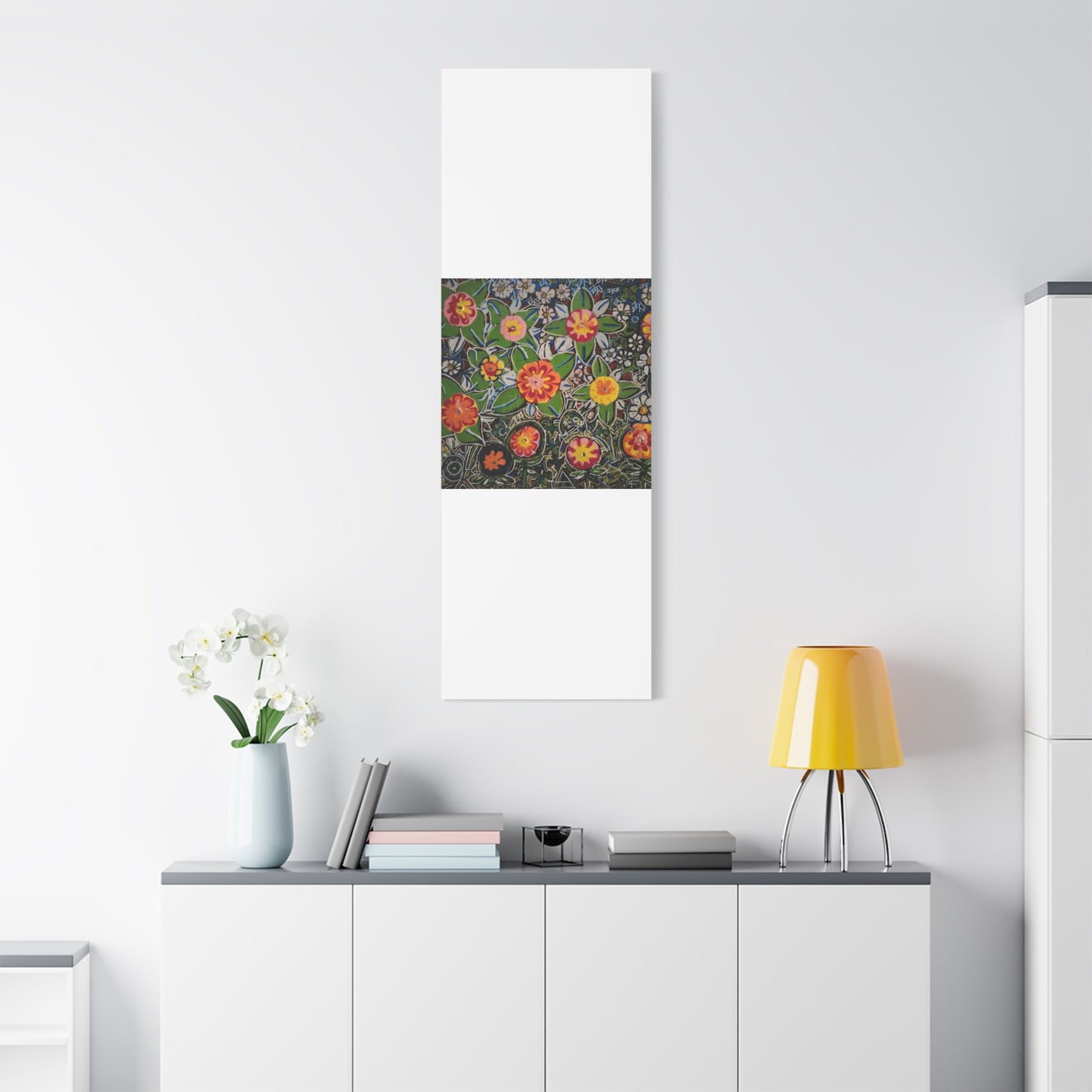 Urban_gardening-04 - Floral Pop Matte Stretched Canvas – Colorful Hand-Painted Garden Wall Art