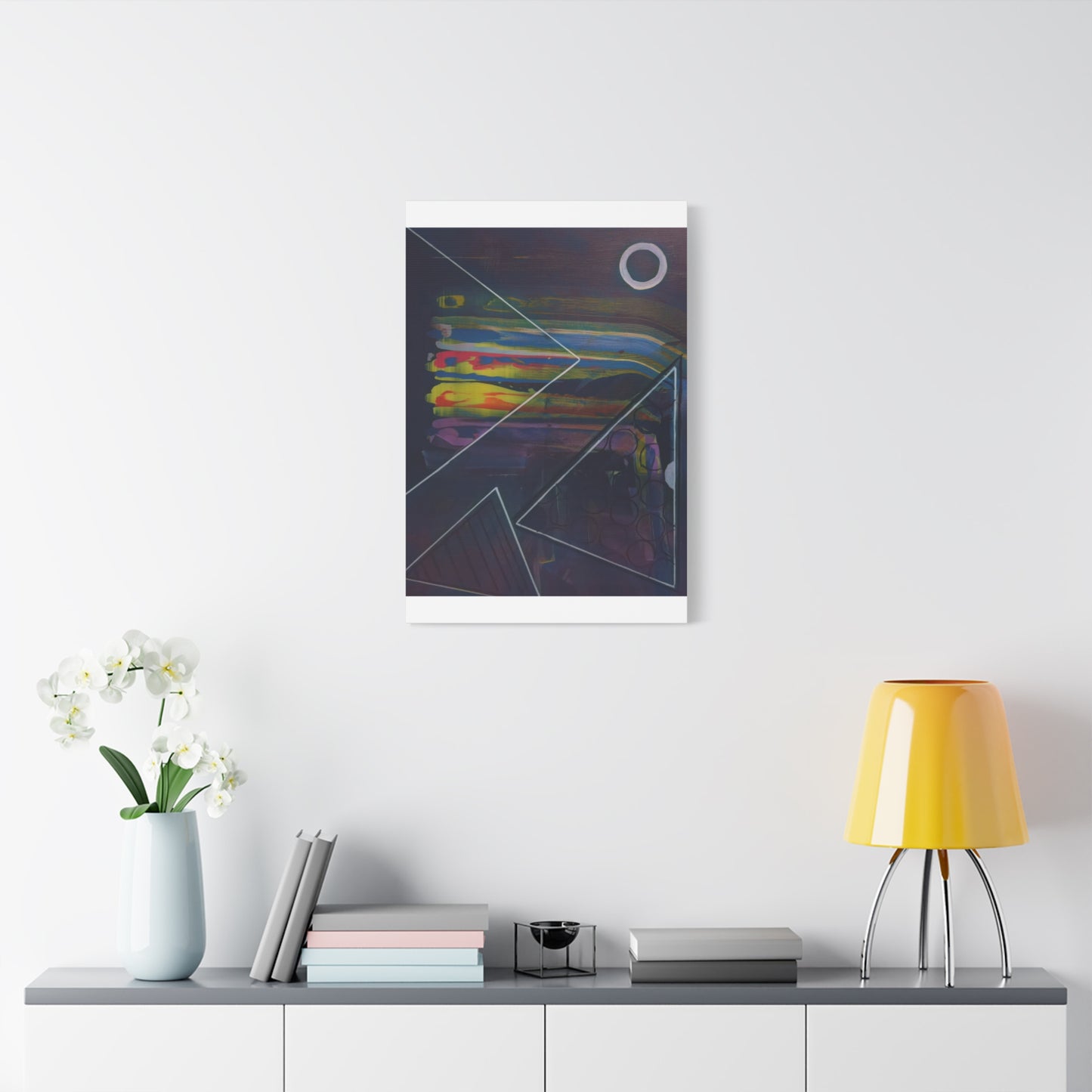 Abstract Geometric Canvas Art - 2025 astronomy – Colorful Drip Triangle Stretched Canvas