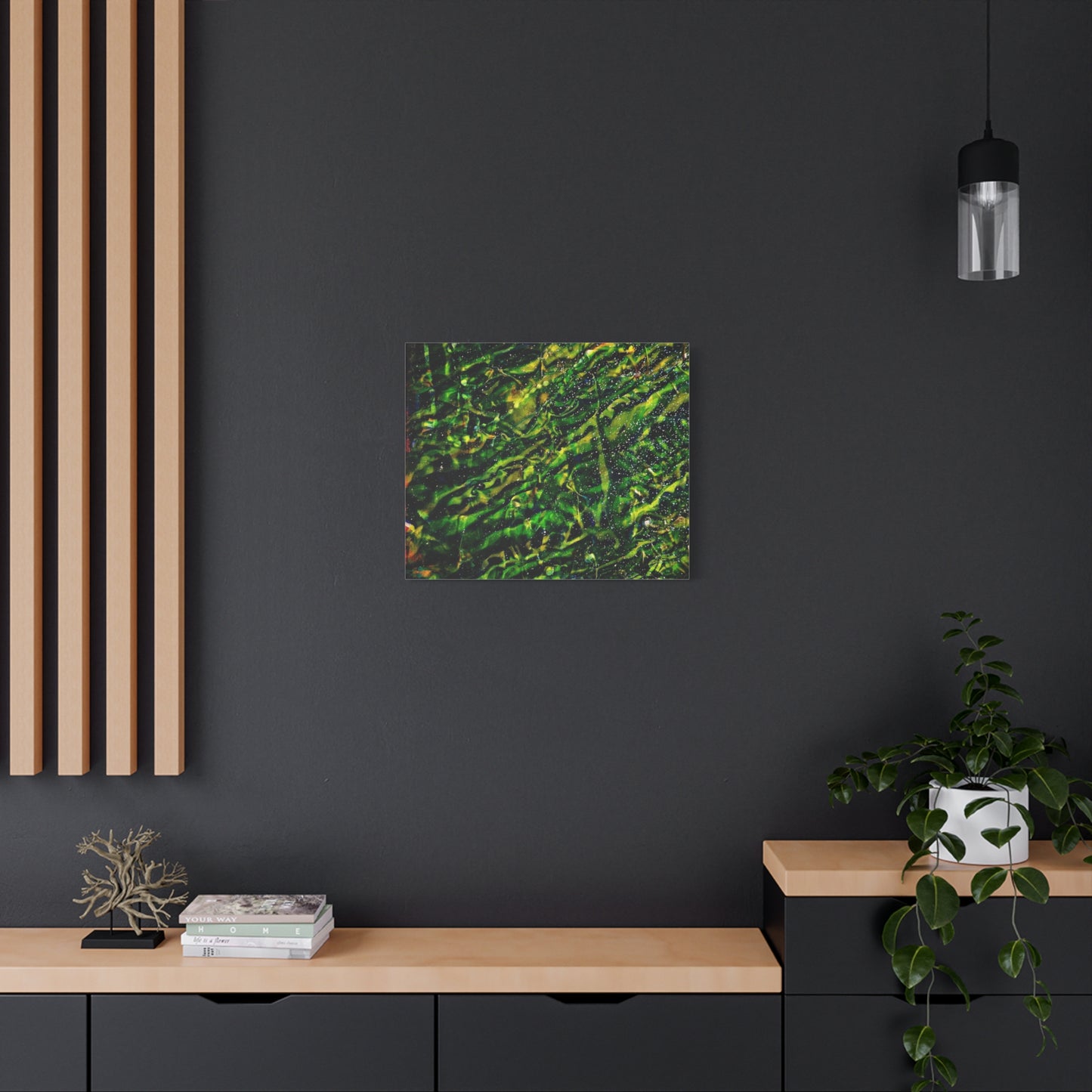 Confessions - Abstract Green Texture Canvas - Matte Stretched Wall Art