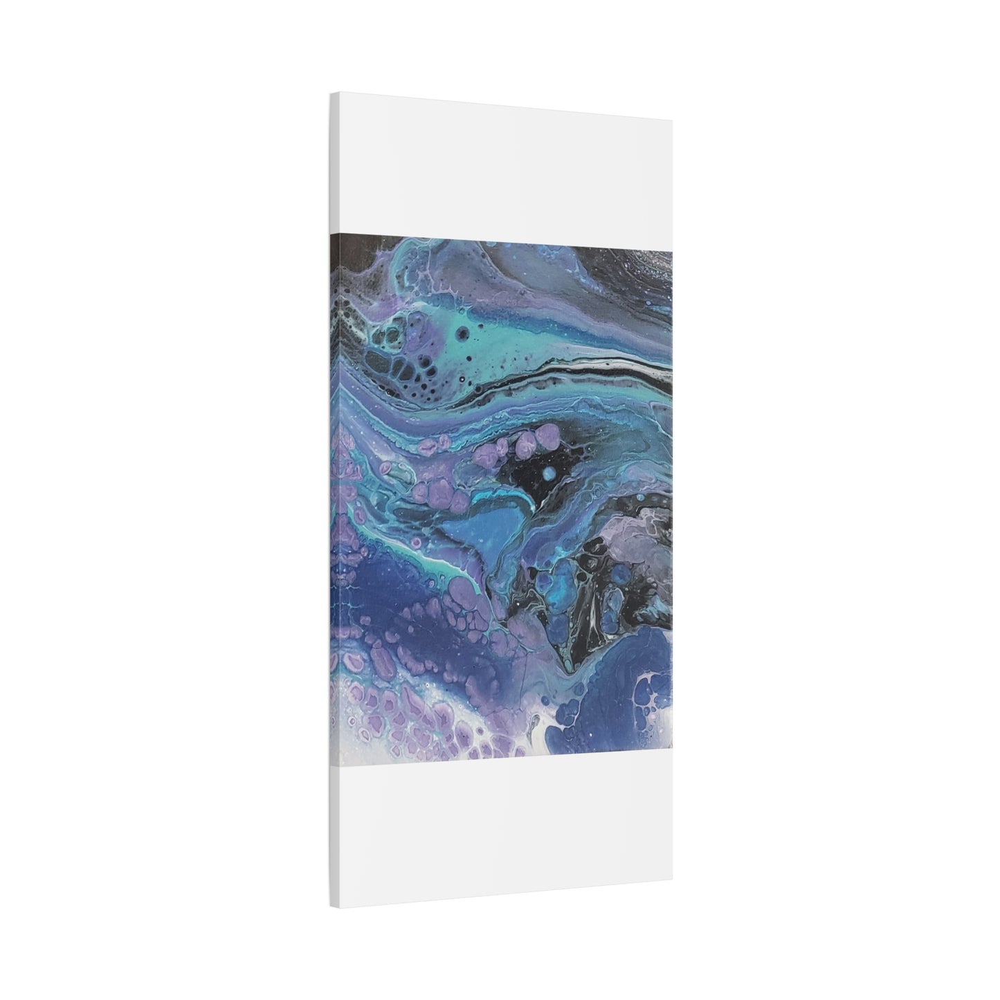 Abstract Ocean Wave Matte Canvas Print — Blue & Purple Fluid Art, Stretched 1.25"
