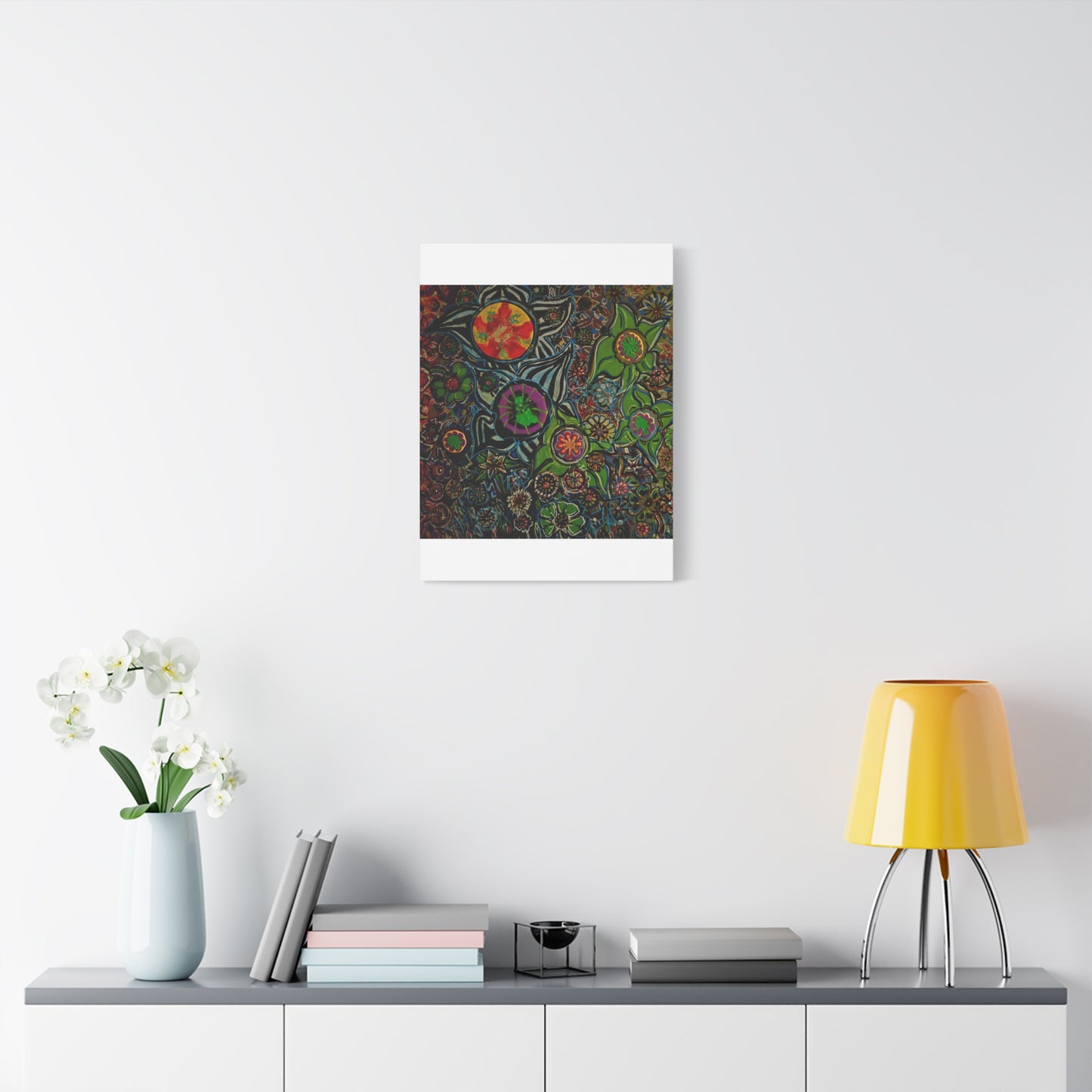 Urban_gardening-03 - Psychedelic Floral Canvas Print — Vibrant Abstract Garden Wall Art