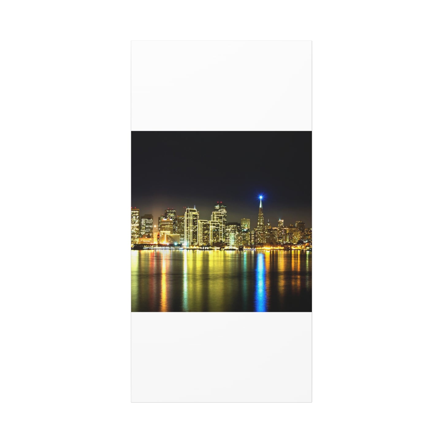 San Francisco Night Skyline Matte Canvas Print — Stretched 1.25"