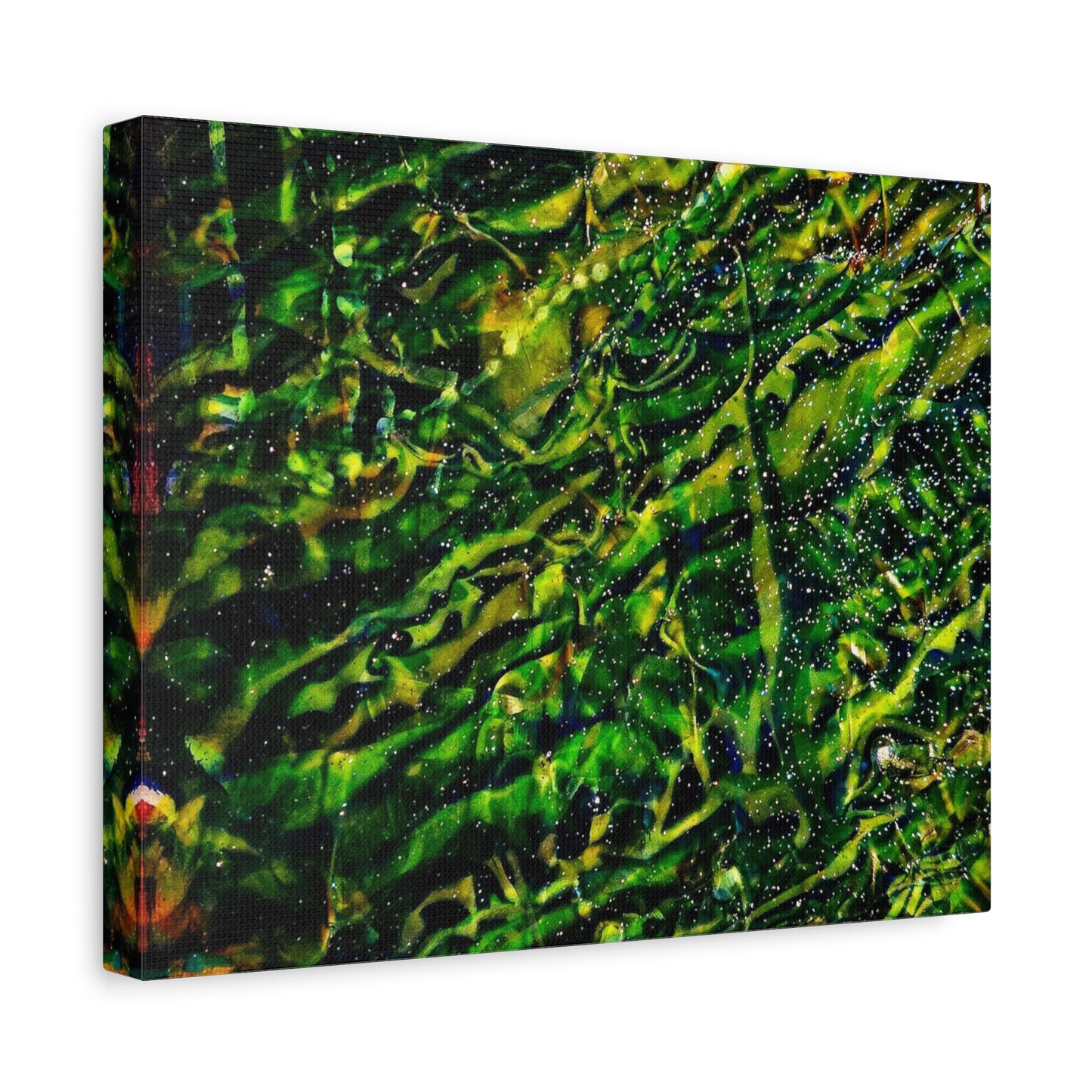 Confessions - Abstract Green Texture Canvas - Matte Stretched Wall Art