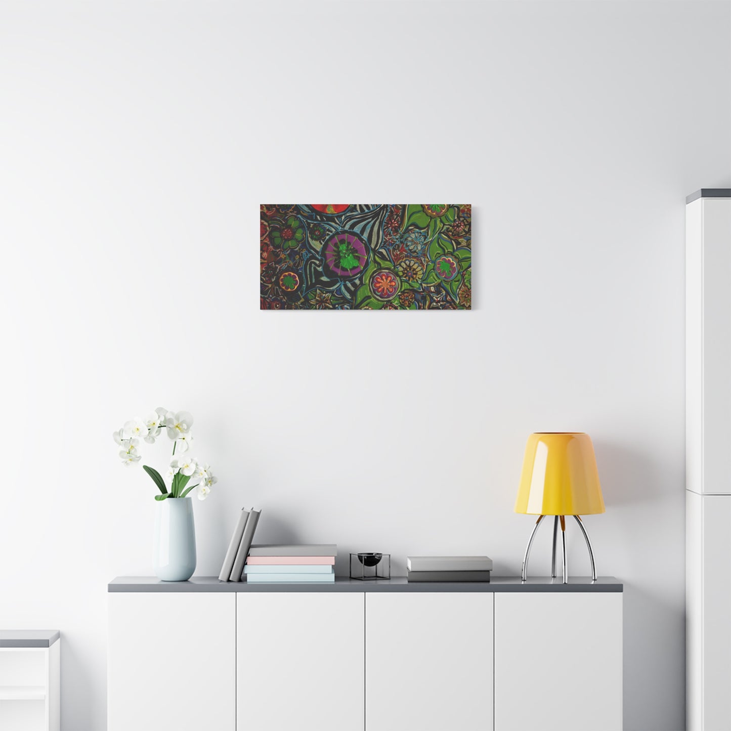 Urban_gardening-03 - Psychedelic Floral Canvas Print — Vibrant Abstract Garden Wall Art