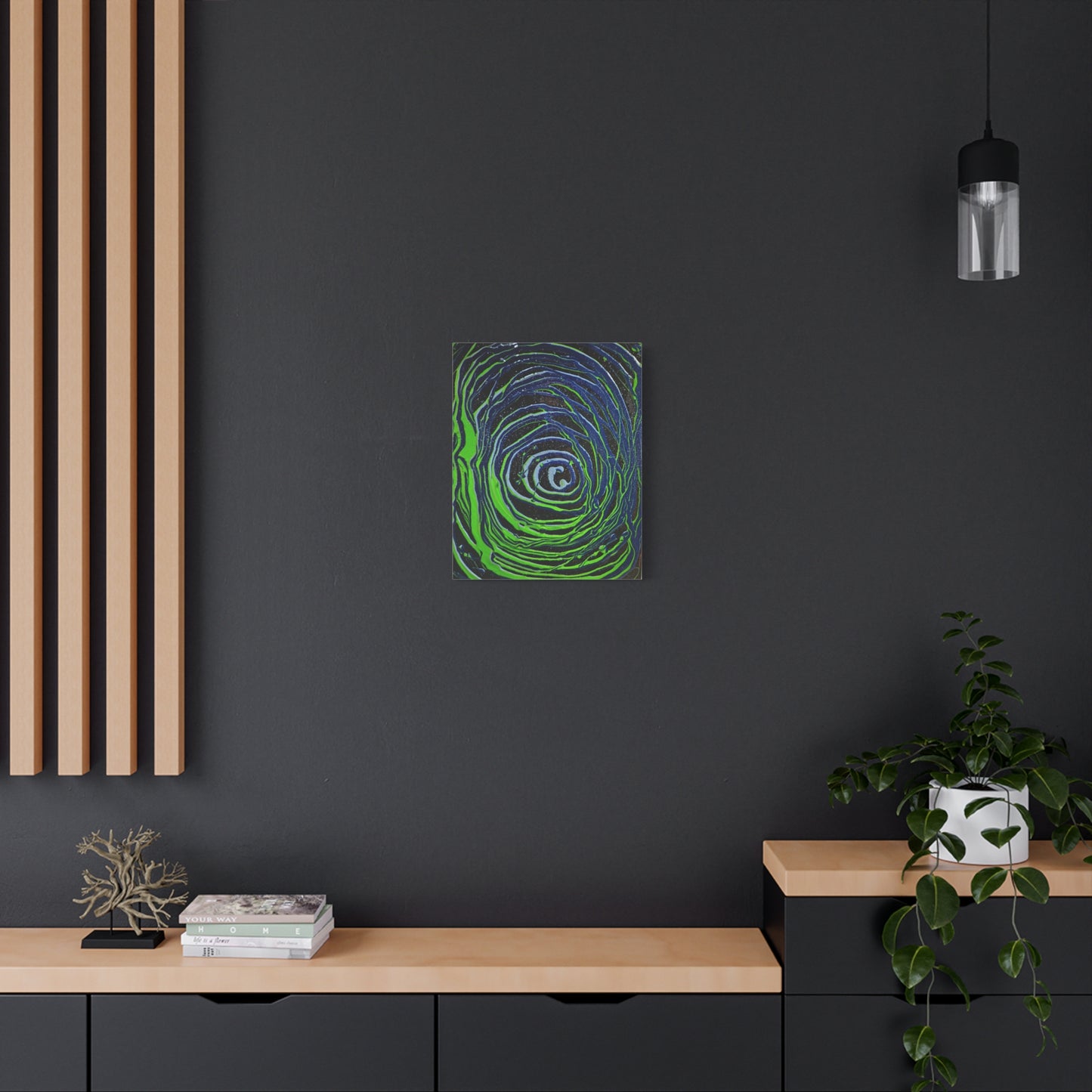 Abstract Green Swirl Matte Canvas Art — Stretched 1.25" Wall Décor