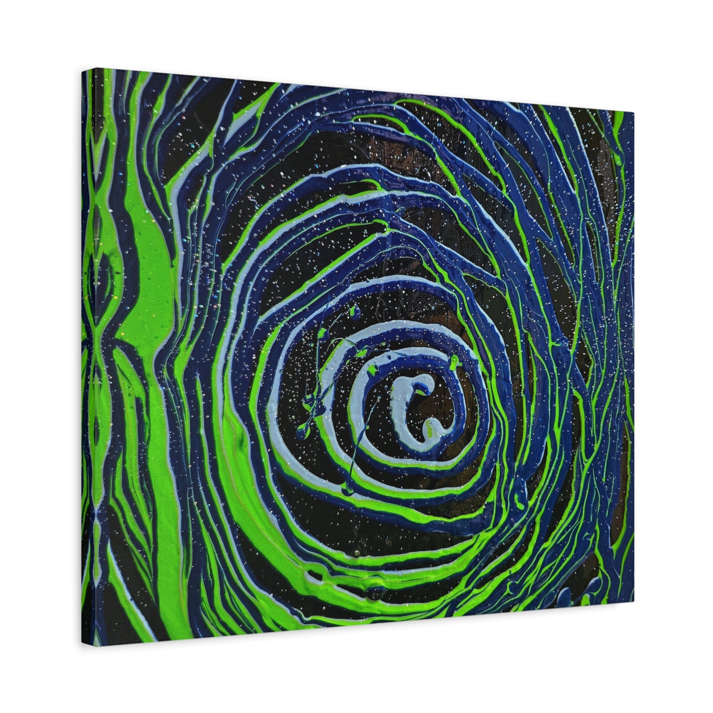 Abstract Green Swirl Matte Canvas Art — Stretched 1.25" Wall Décor