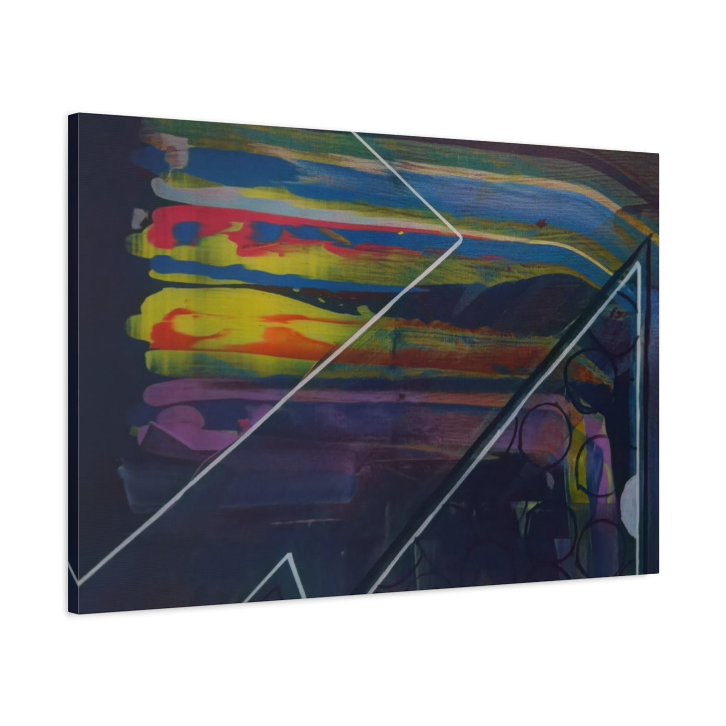 Abstract Geometric Canvas Art - 2025 astronomy – Colorful Drip Triangle Stretched Canvas