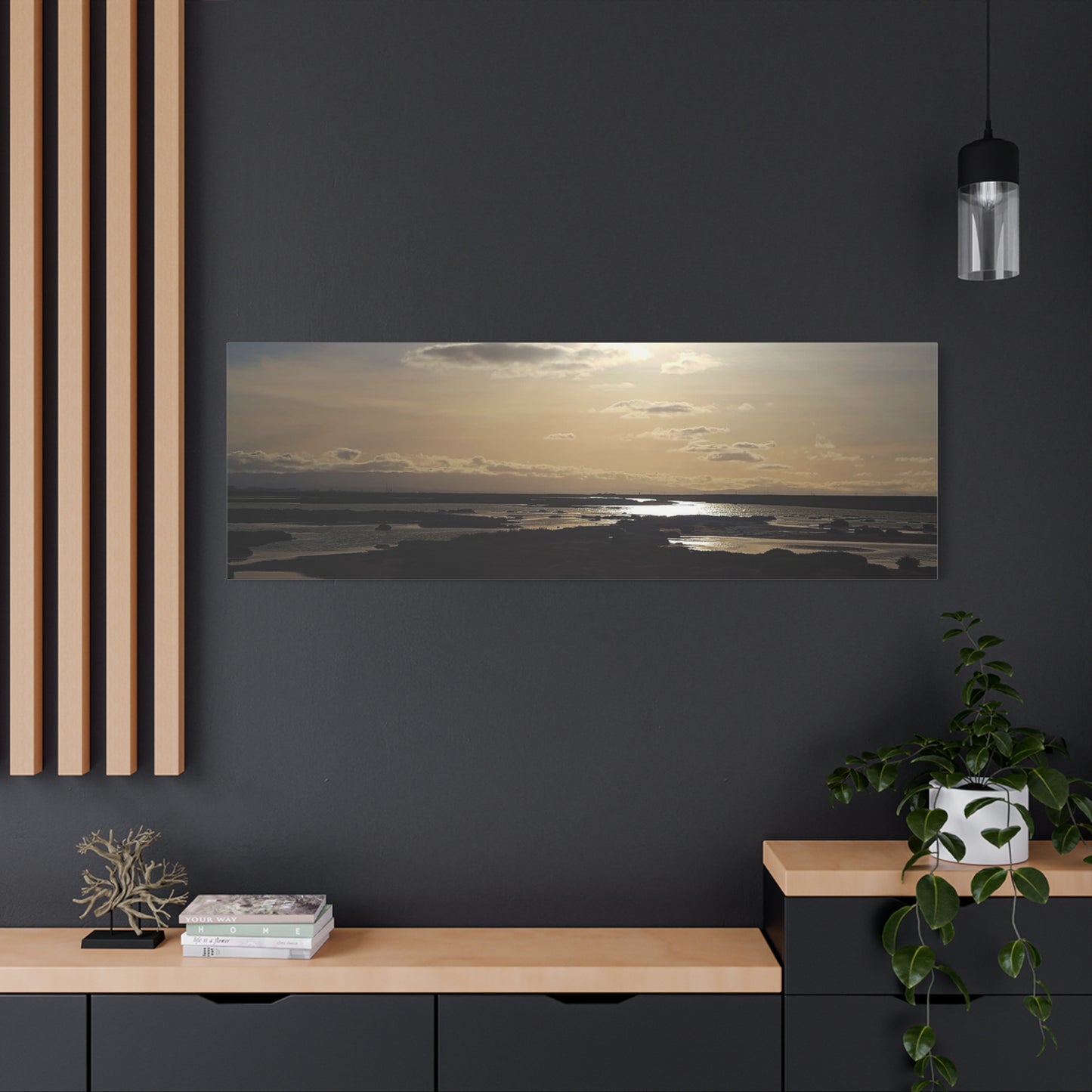 Sunlit Coastal Reflection (don edwards preserve)Canvas Print — Matte Stretched Wall Art