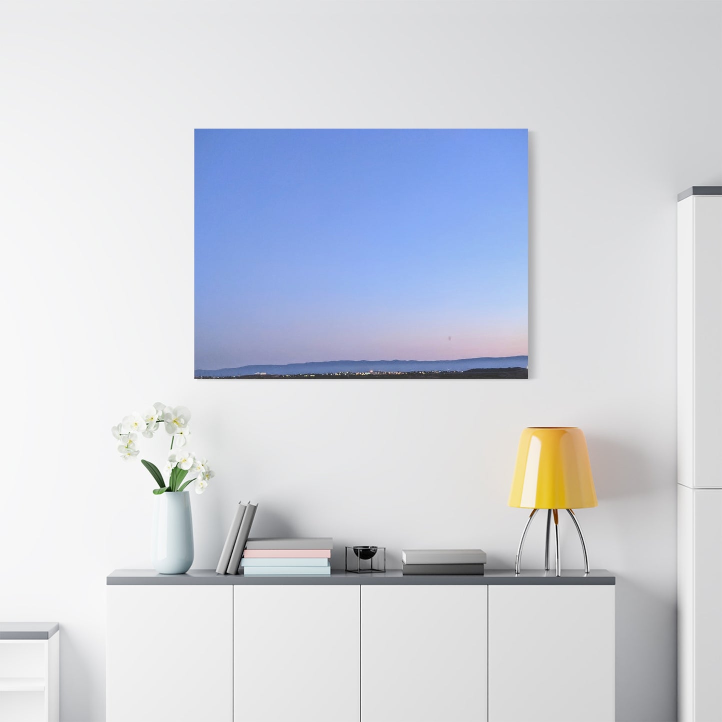 Serene Blue Horizon Matte Canvas Print — Stretched Wall Art
