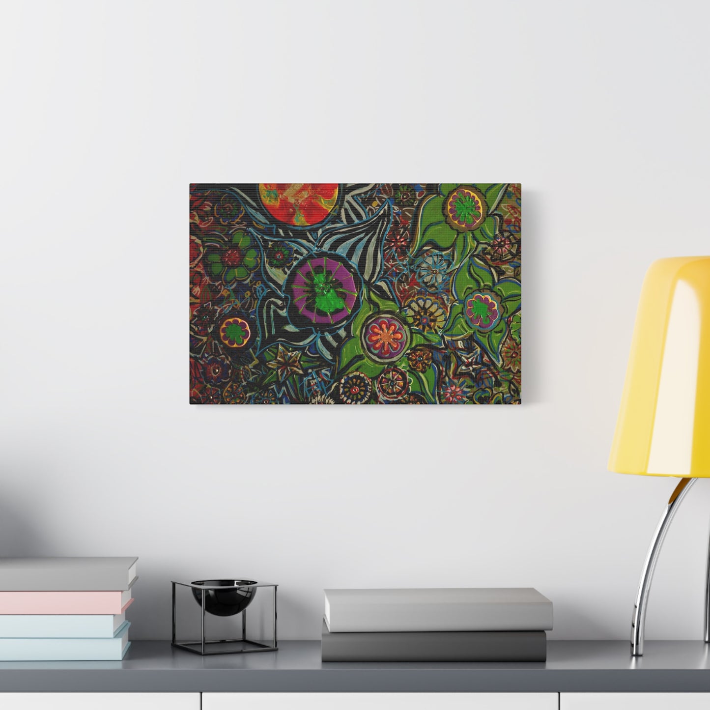 Urban_gardening-03 - Psychedelic Floral Canvas Print — Vibrant Abstract Garden Wall Art
