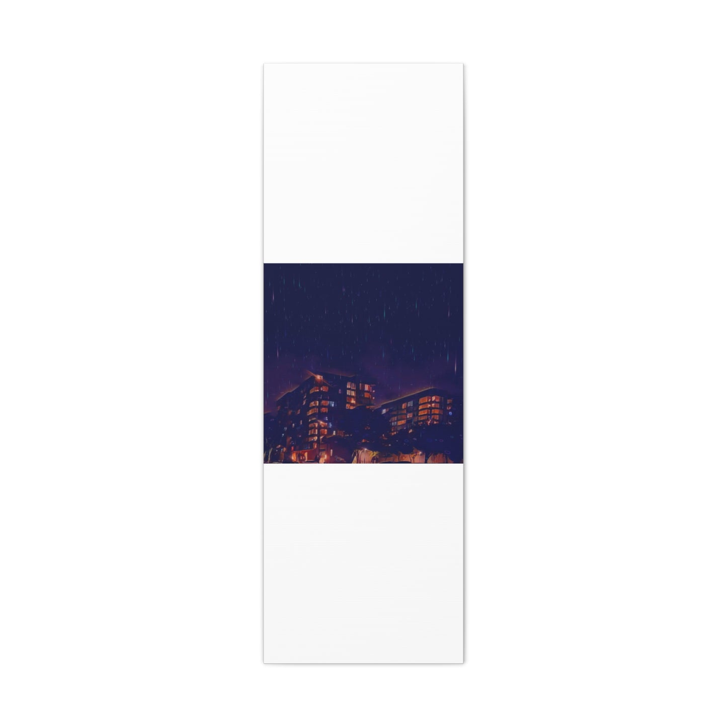 Neon Percipitation @ night - Canvas Print — Moody Urban Wall Art
