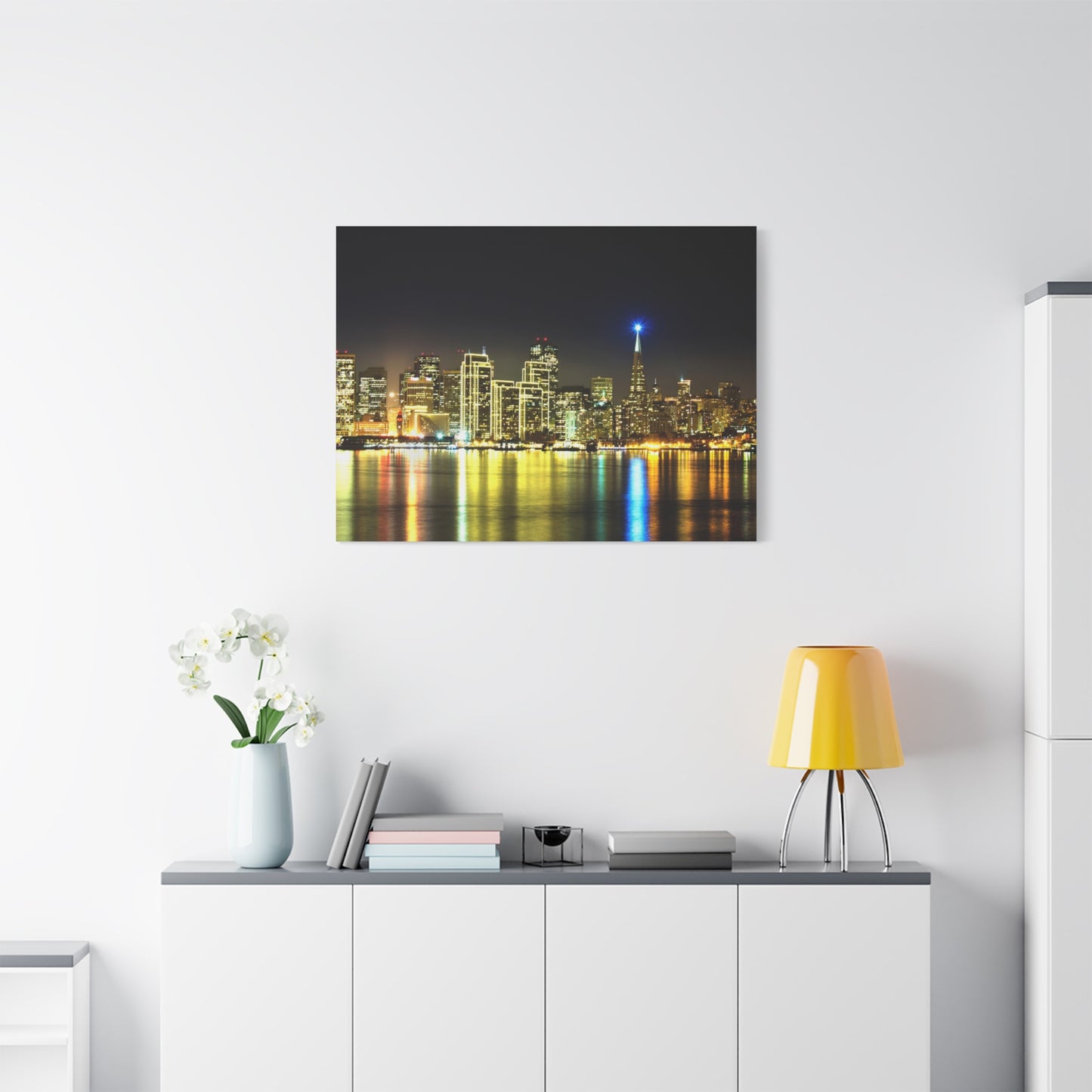 San Francisco Night Skyline Matte Canvas Print — Stretched 1.25"