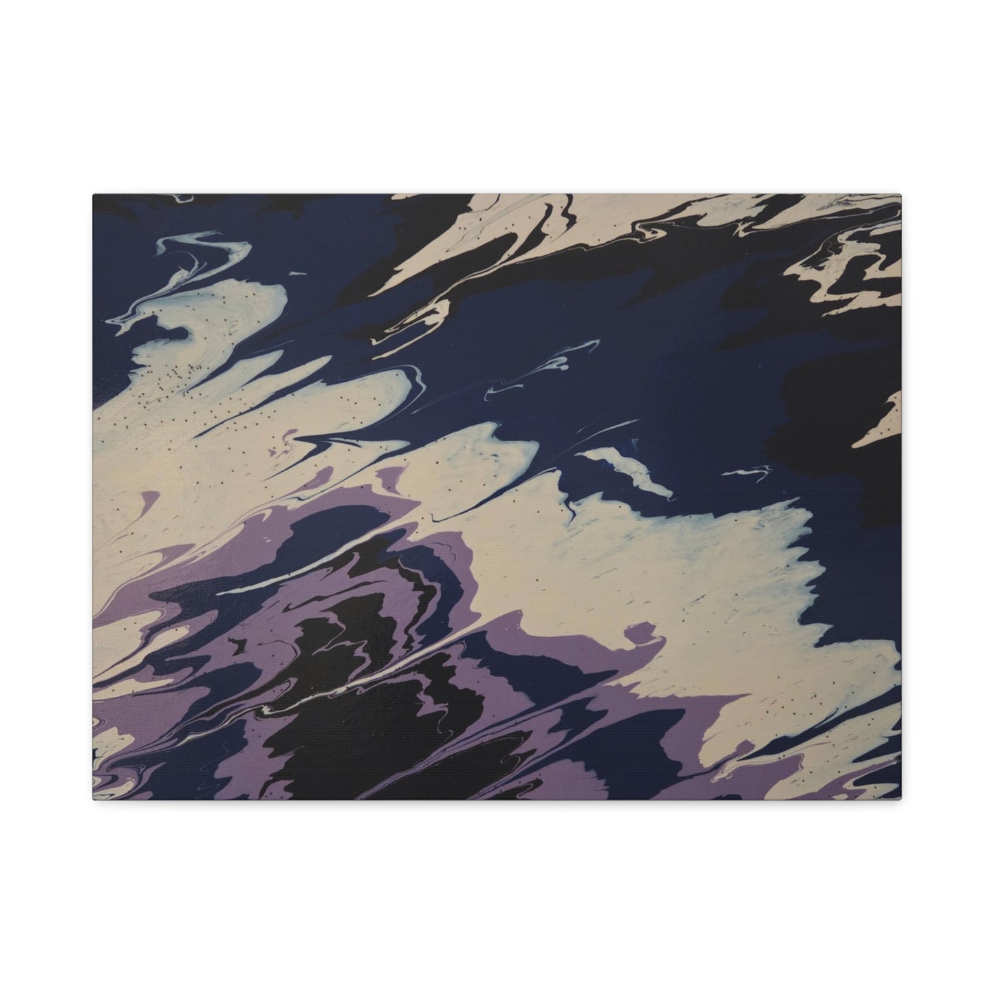 Abstract Navy & Lavender Wave Matte Stretched Canvas (1.25")