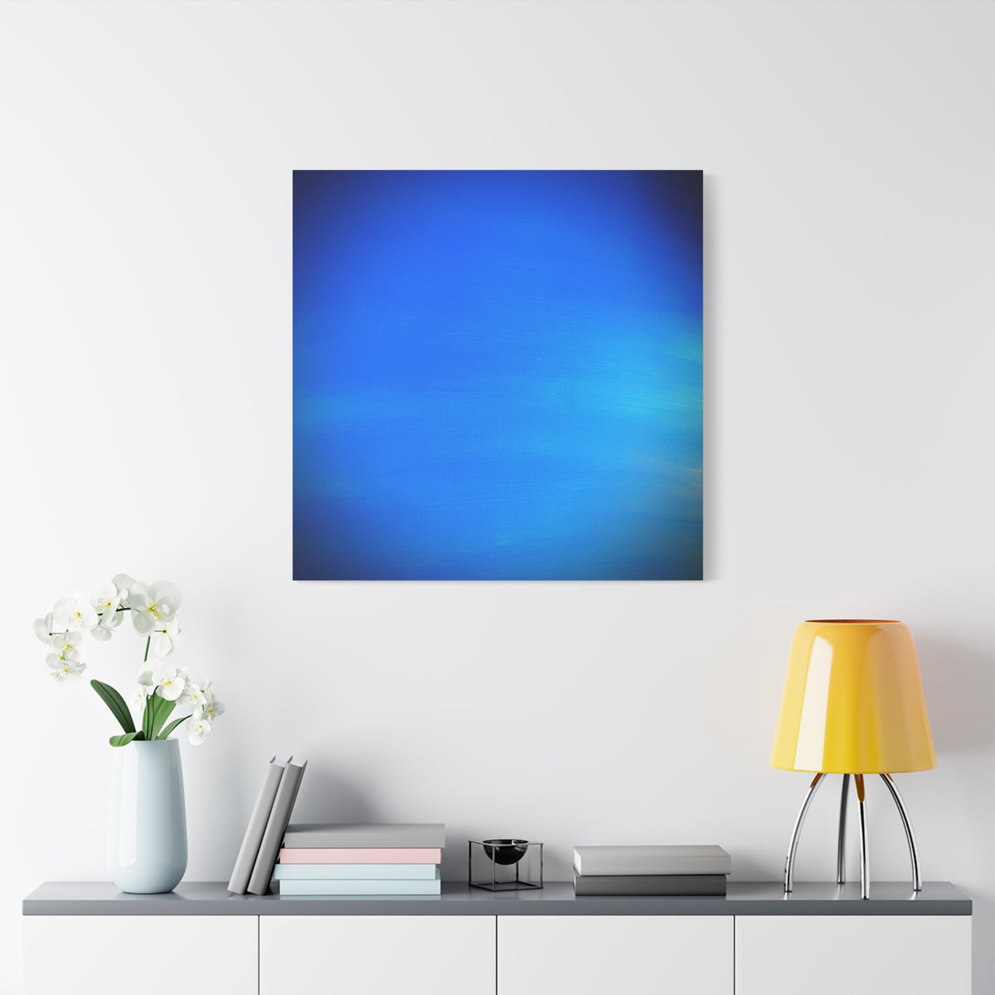Blue Burst - Gradient Matte Canvas Print — Abstract Ocean Wall Art, Stretched 1.25"