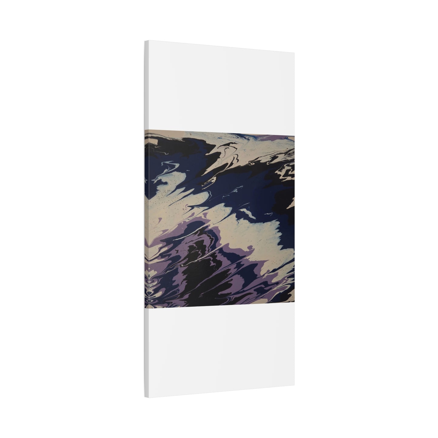 Abstract Navy & Lavender Wave Matte Stretched Canvas (1.25")