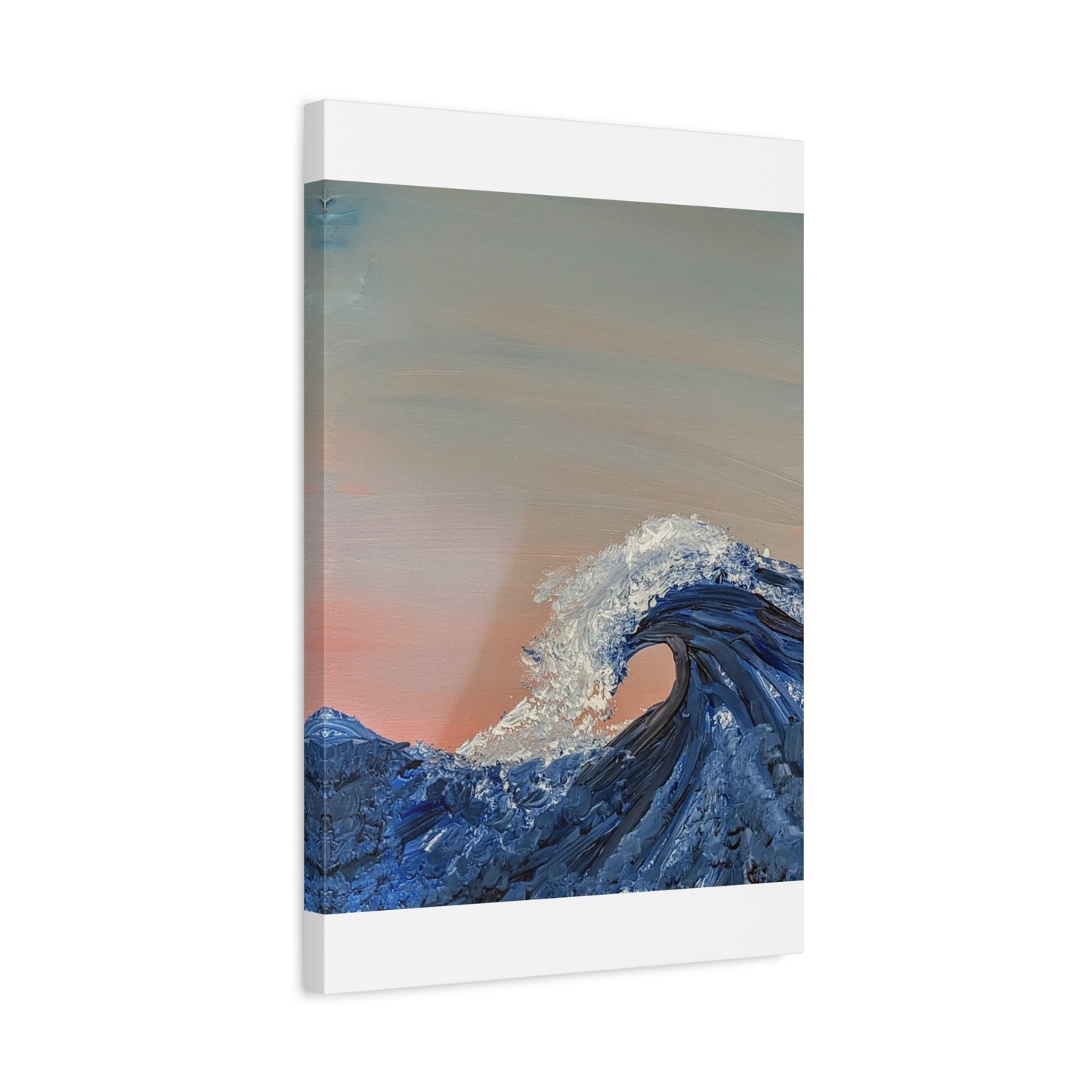 California_Coast - Ocean Wave Canvas Art — Blue Wave Seascape Matte Stretched Canvas