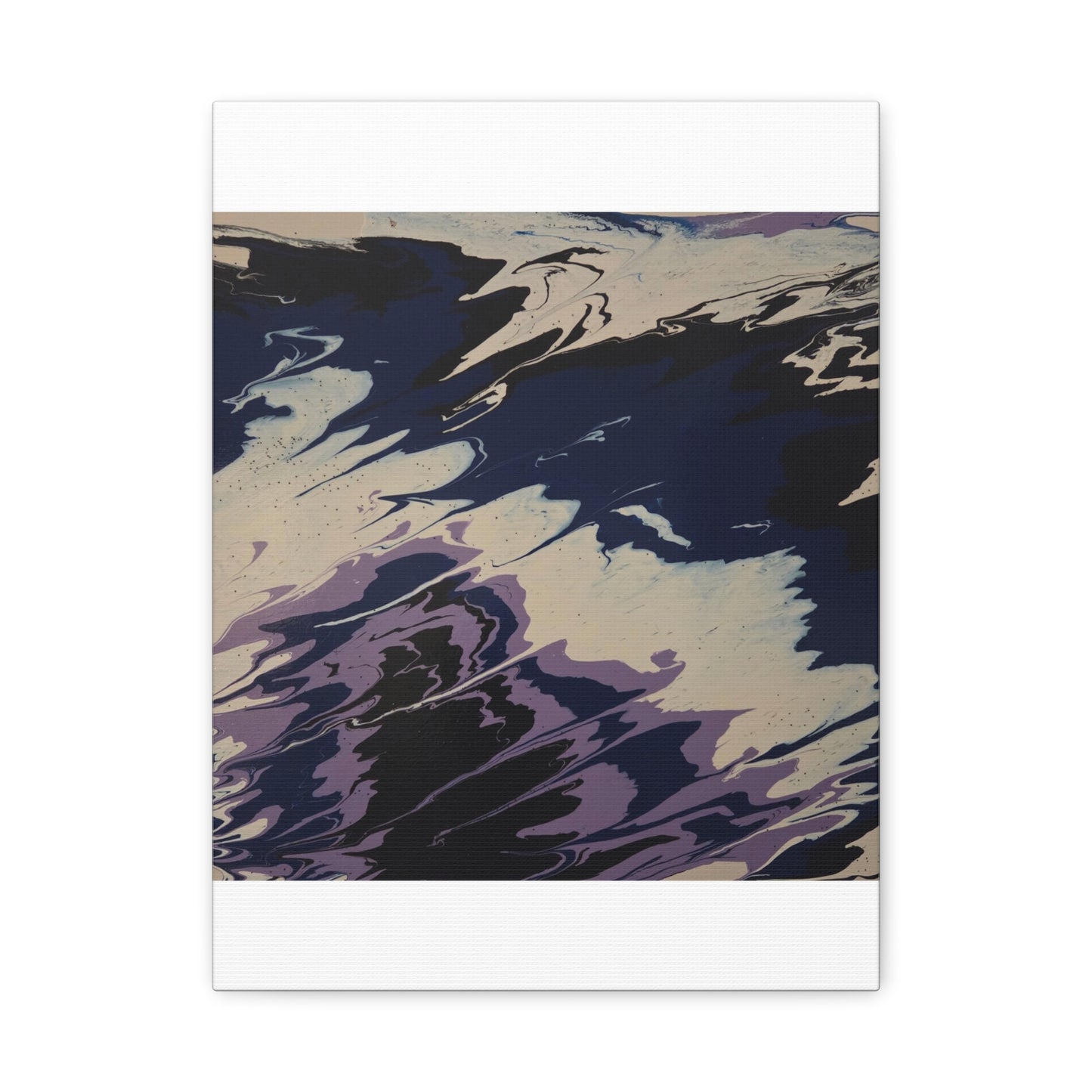 Abstract Navy & Lavender Wave Matte Stretched Canvas (1.25")