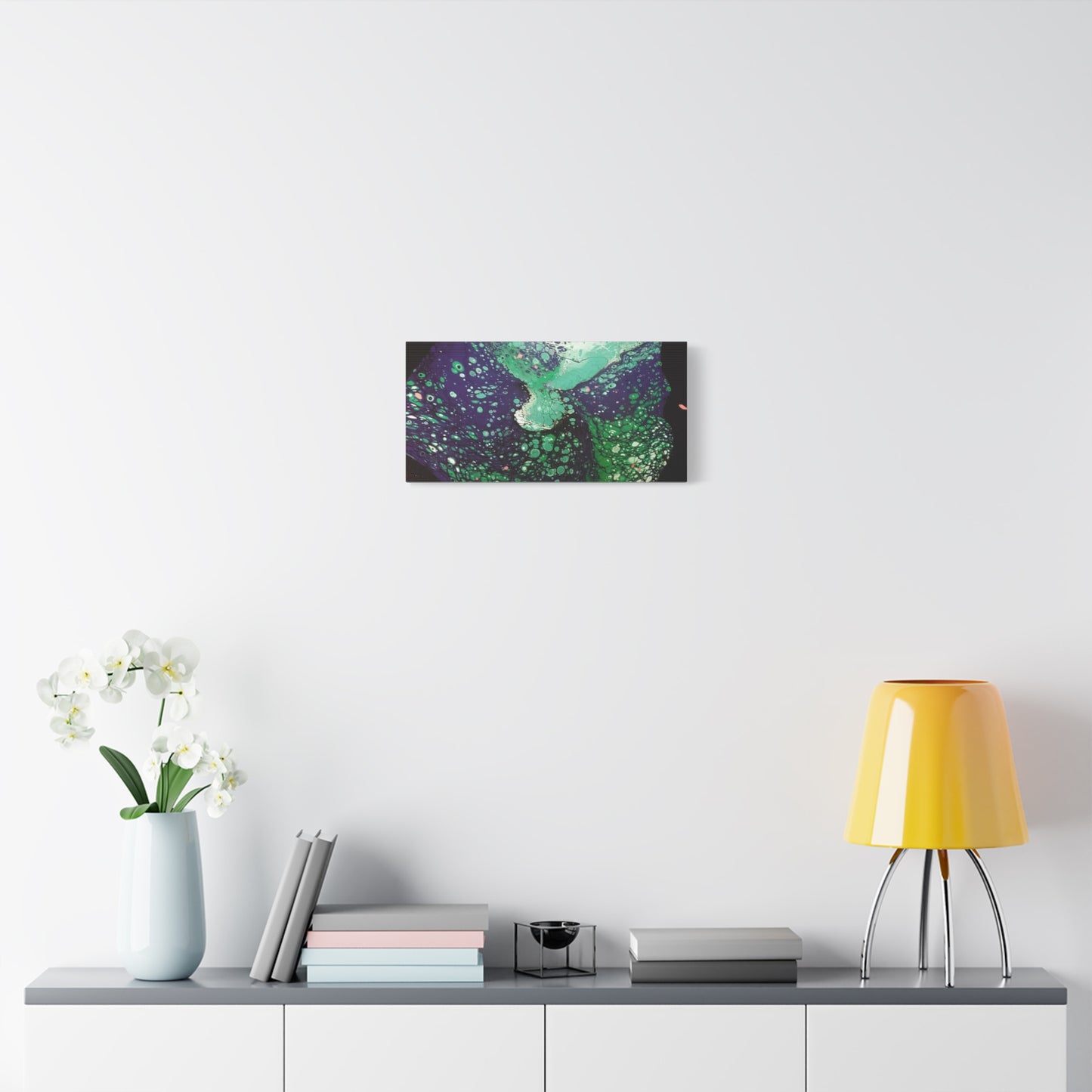 Abstract Green & Teal Fluid Art Canvas Print - Matte Stretched Wall Art