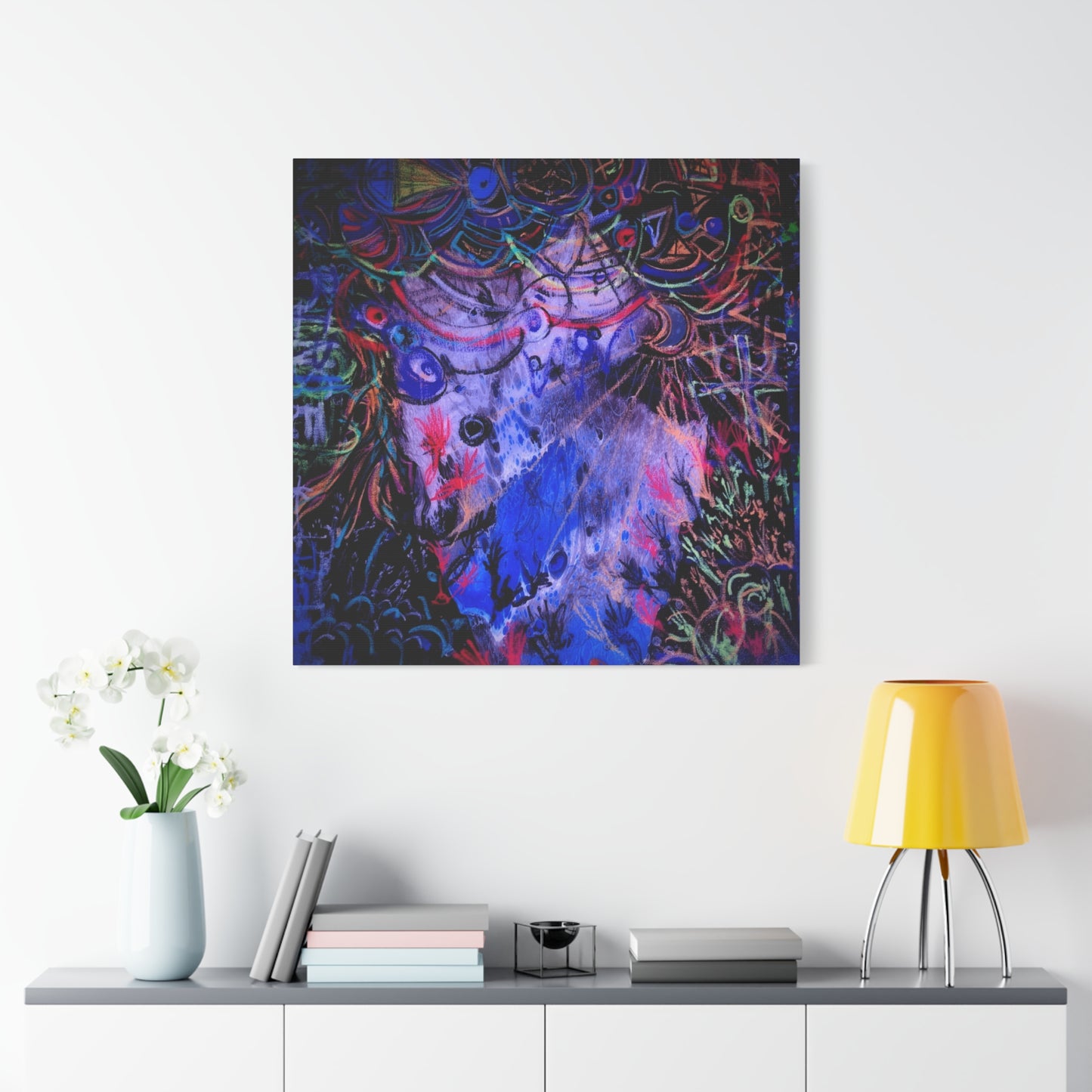 soul_extractions - Abstract Neon Canvas Art - Vibrant Psychedelic Wall Decor