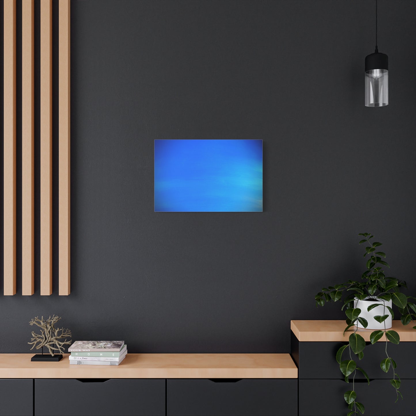 Blue Burst - Gradient Matte Canvas Print — Abstract Ocean Wall Art, Stretched 1.25"
