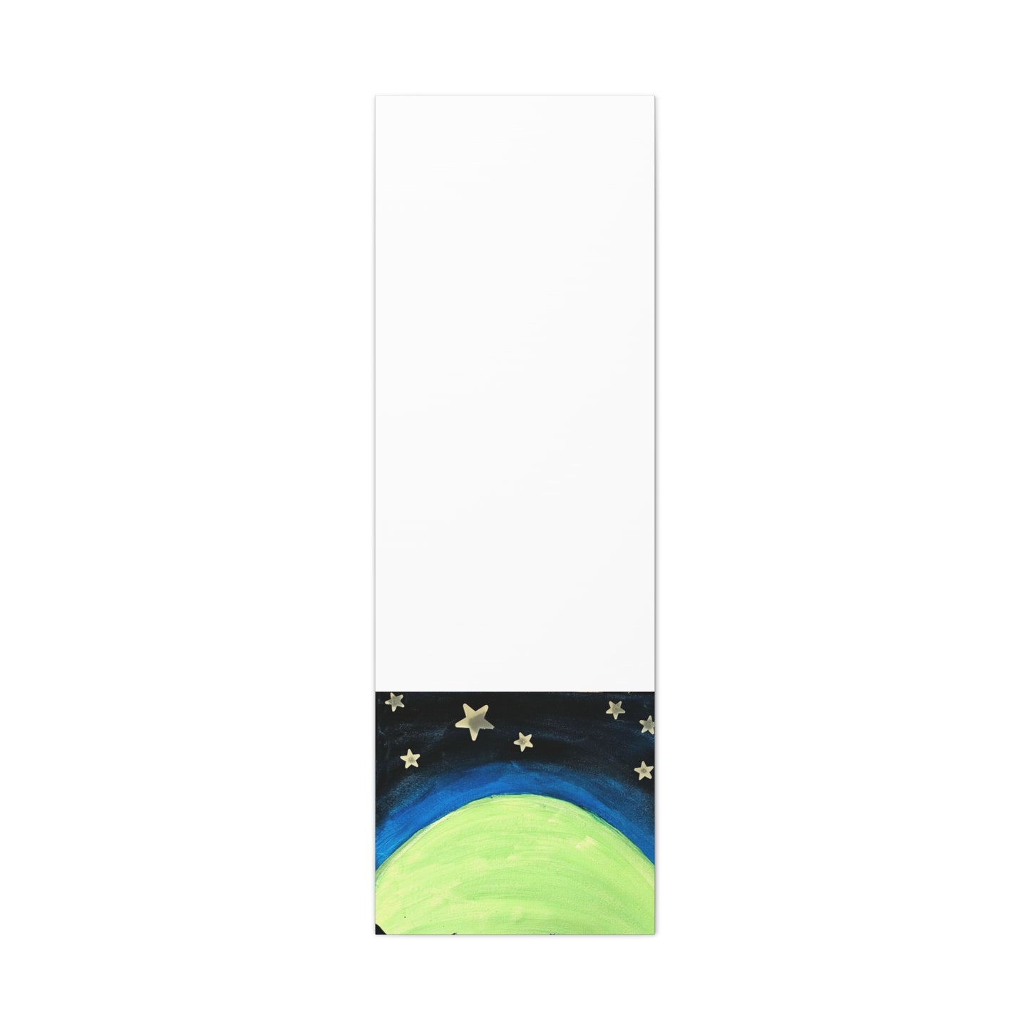 Green Moonrise Canvas Wall Art – Mountain Silhouette Nightscape