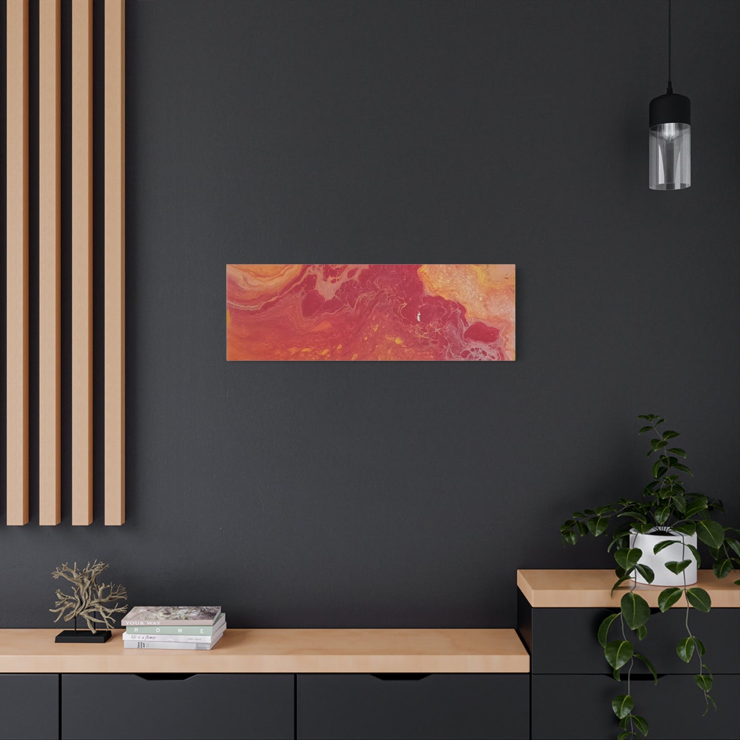Abstract Pepto Popured - Sunset Swirl Matte Canvas Art - Stretched 1.25"