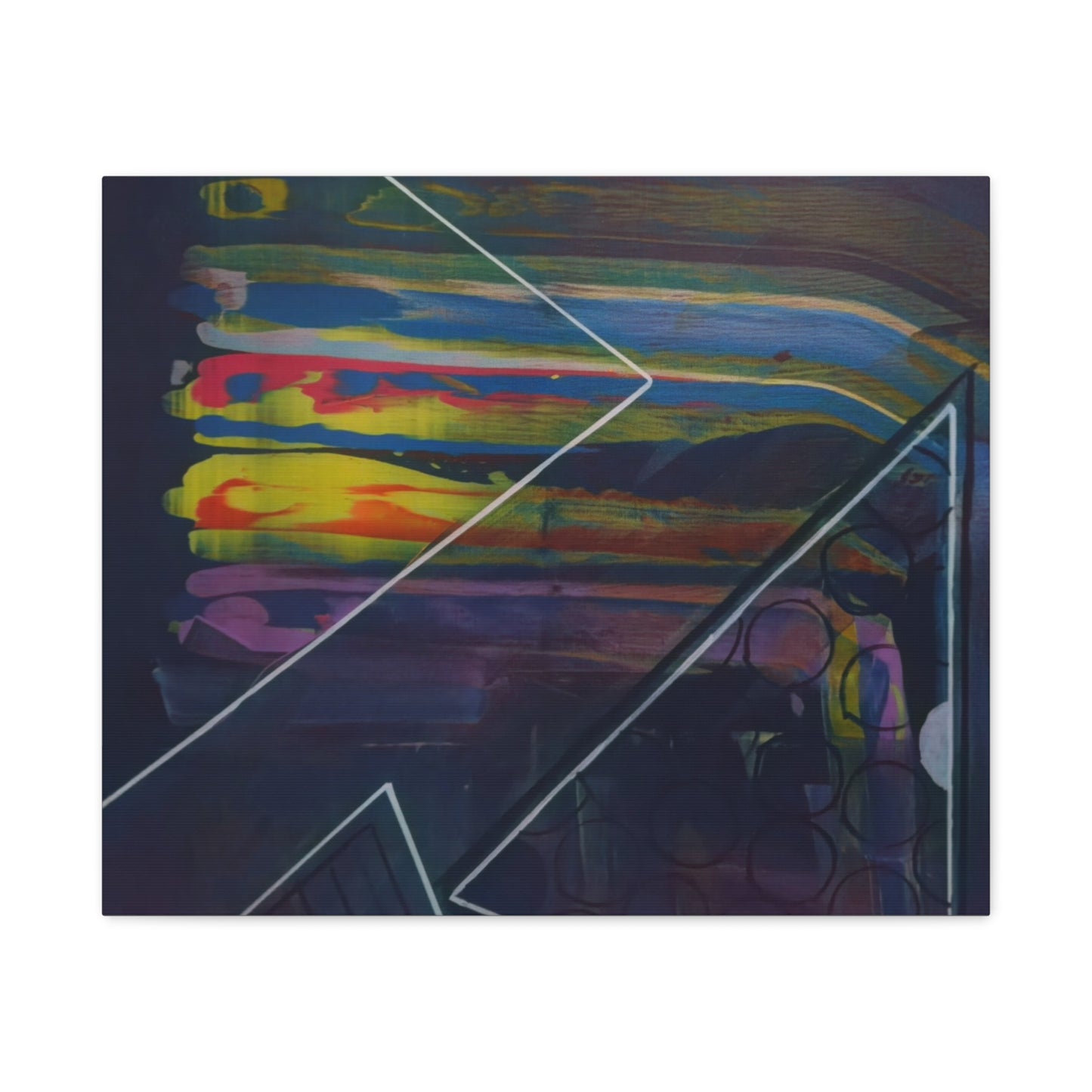 Abstract Geometric Canvas Art - 2025 astronomy – Colorful Drip Triangle Stretched Canvas