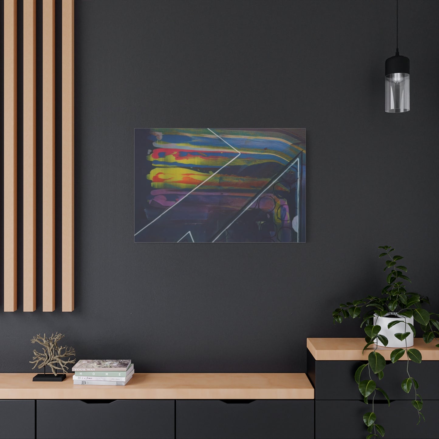 Abstract Geometric Canvas Art - 2025 astronomy – Colorful Drip Triangle Stretched Canvas