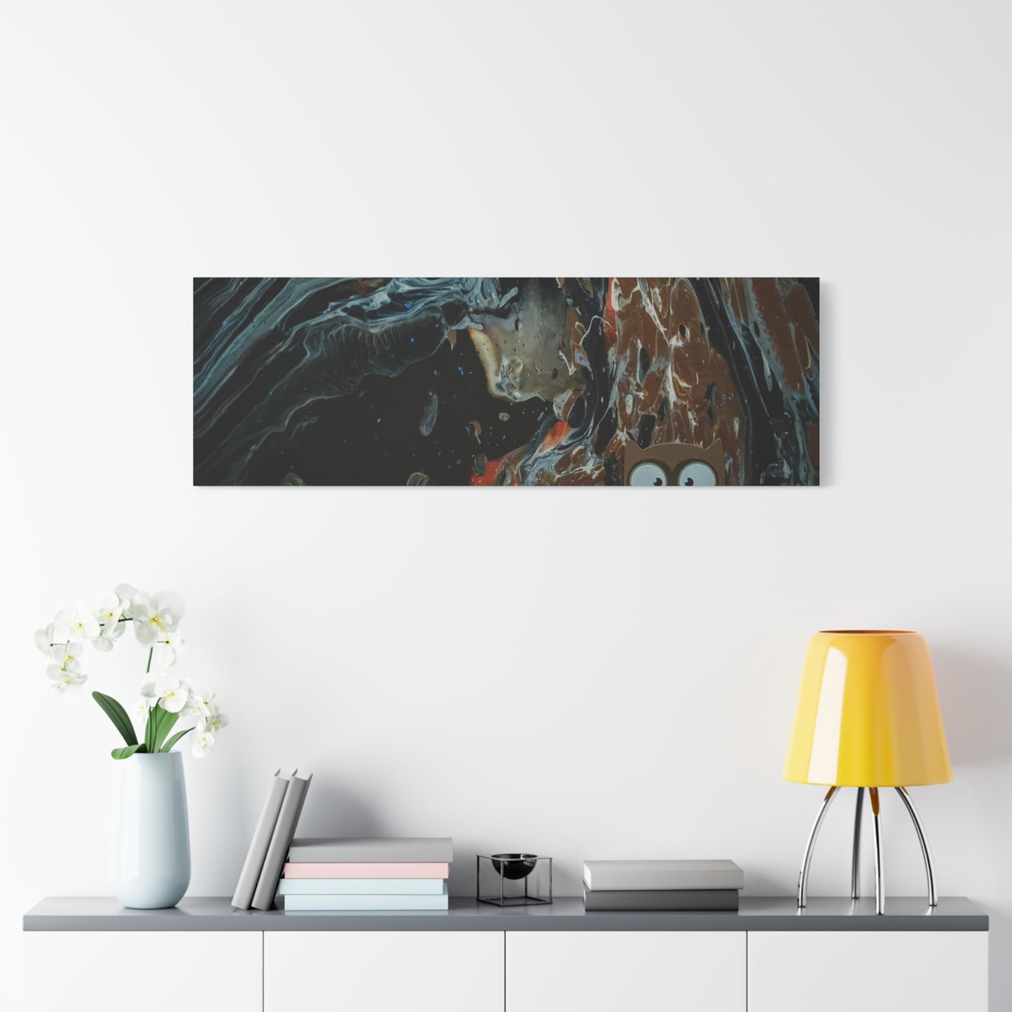 Abstract Swirl Owl Matte Canvas Print