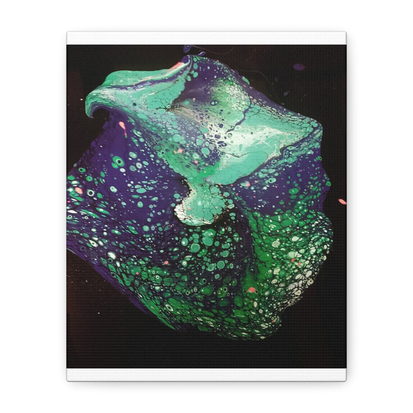 Abstract Green & Teal Fluid Art Canvas Print - Matte Stretched Wall Art