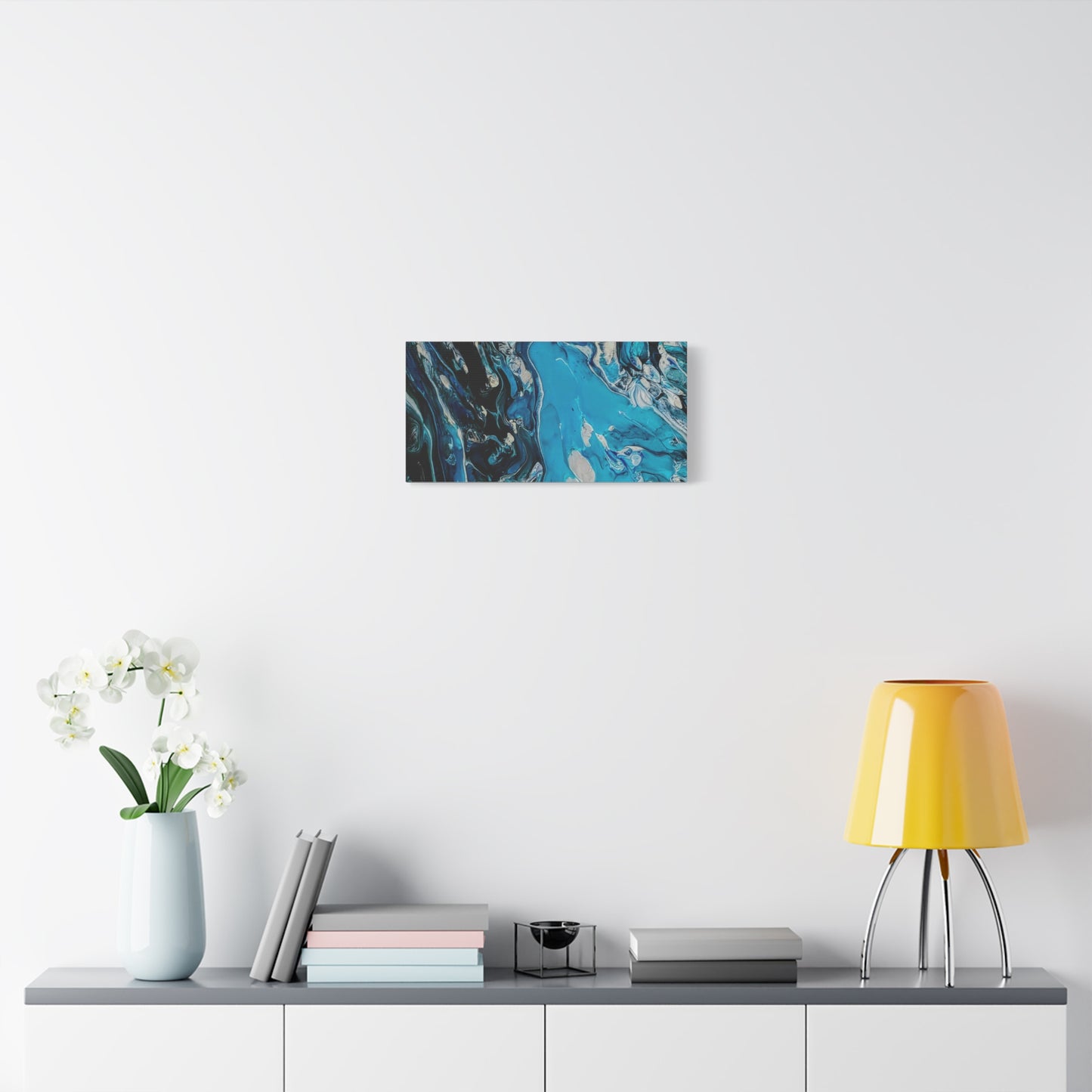 Blue Ocean Abstract Matte Canvas Print — Stretched Wall Art