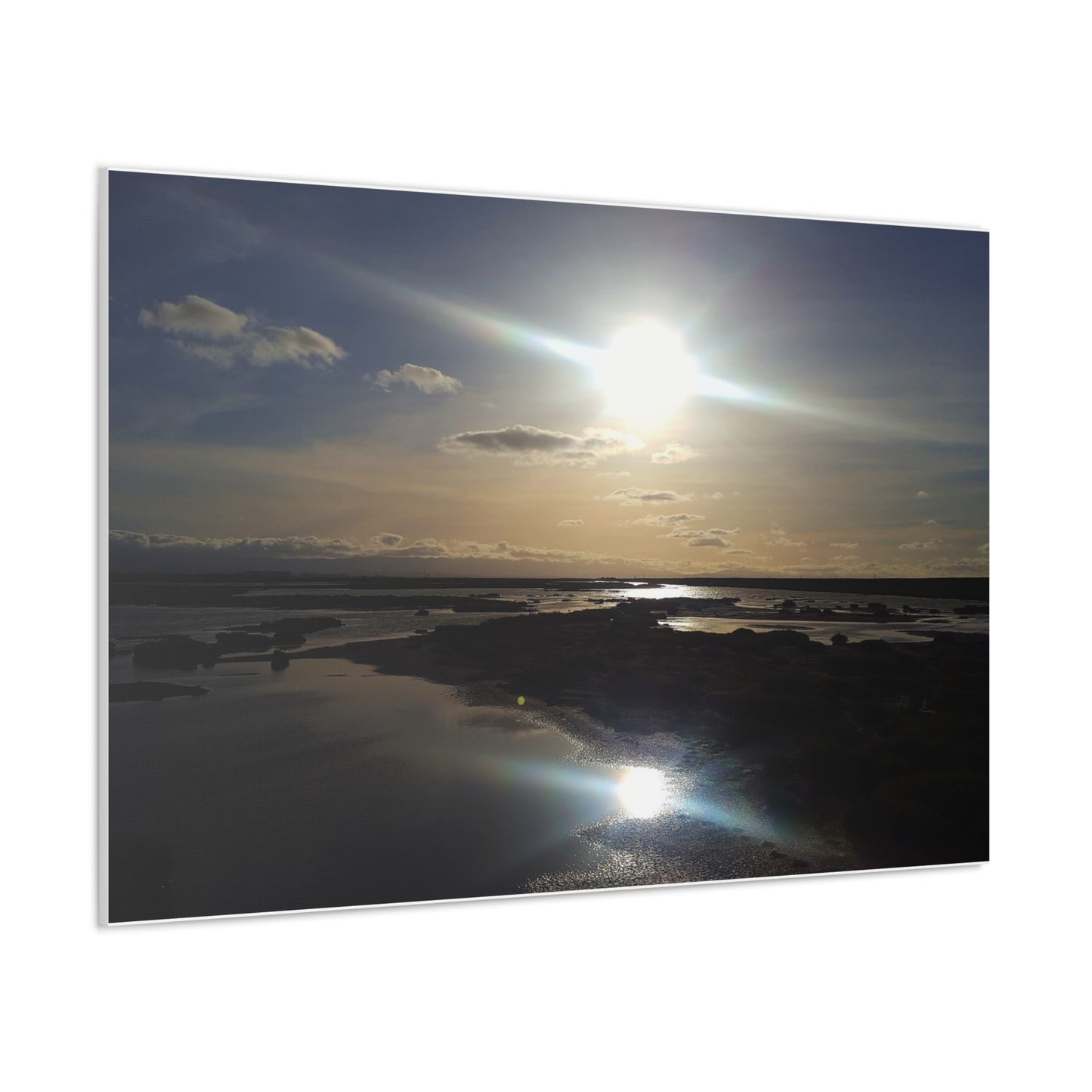 Don Edwards wildlife preserve - Reflection Canvas Wall Art — Coastal Landscape Print