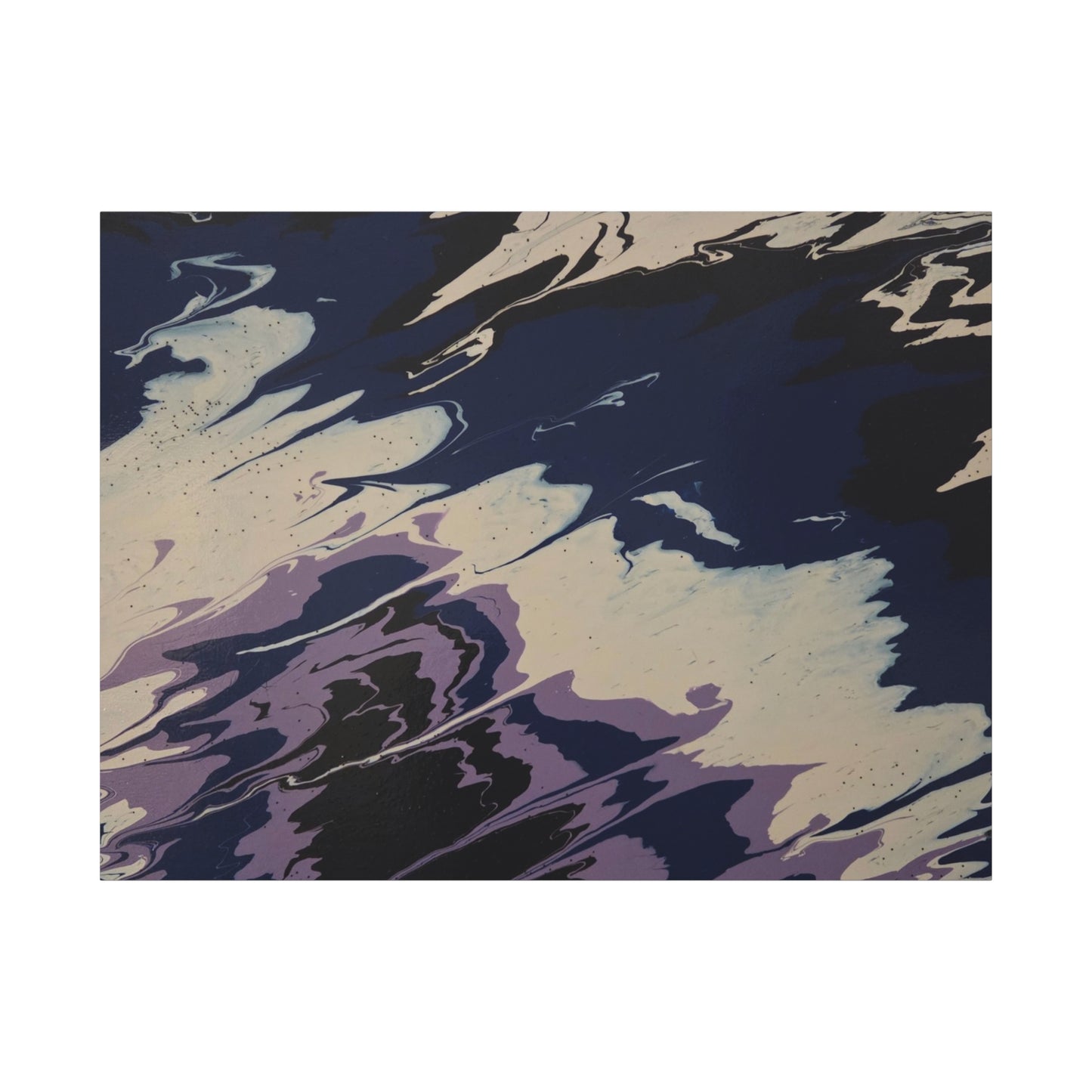 Abstract Navy & Lavender Wave Matte Stretched Canvas (1.25")