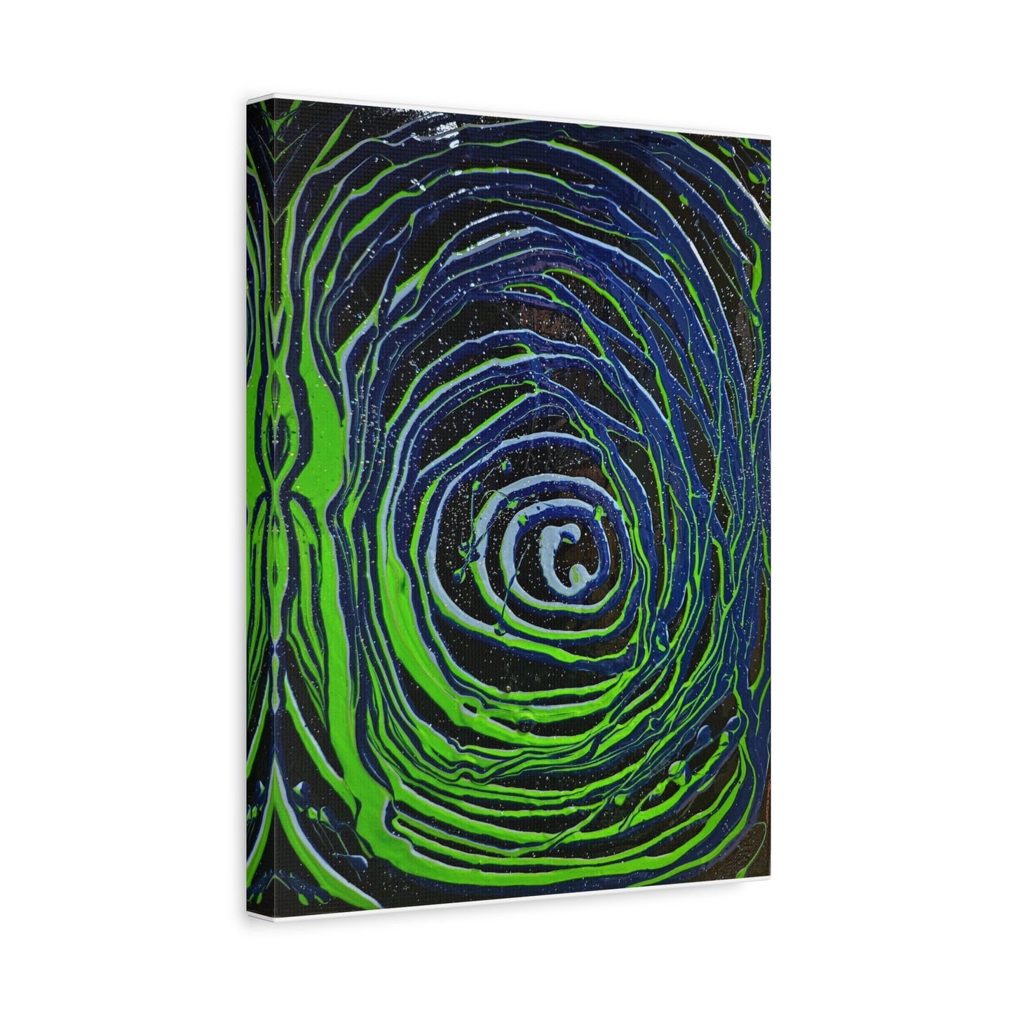 Abstract Green Swirl Matte Canvas Art — Stretched 1.25" Wall Décor