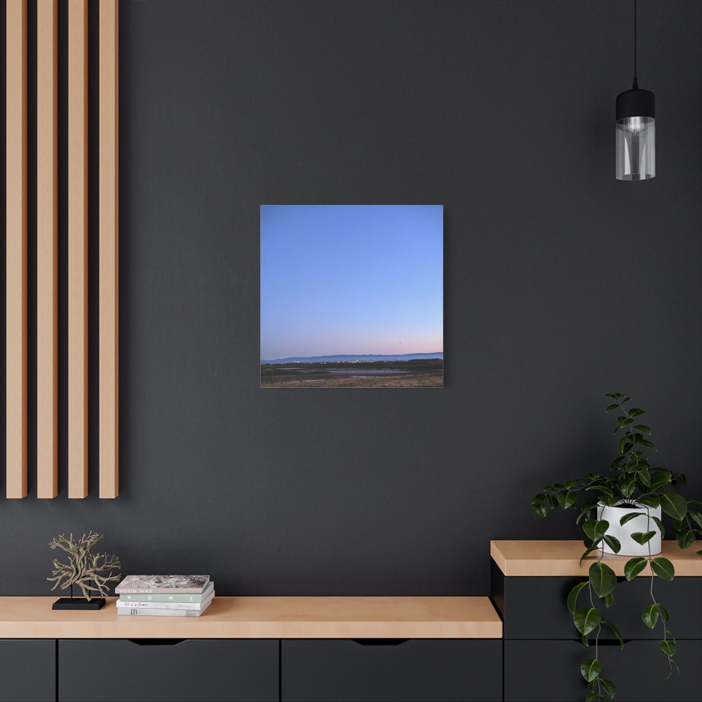Serene Blue Horizon Matte Canvas Print — Stretched Wall Art